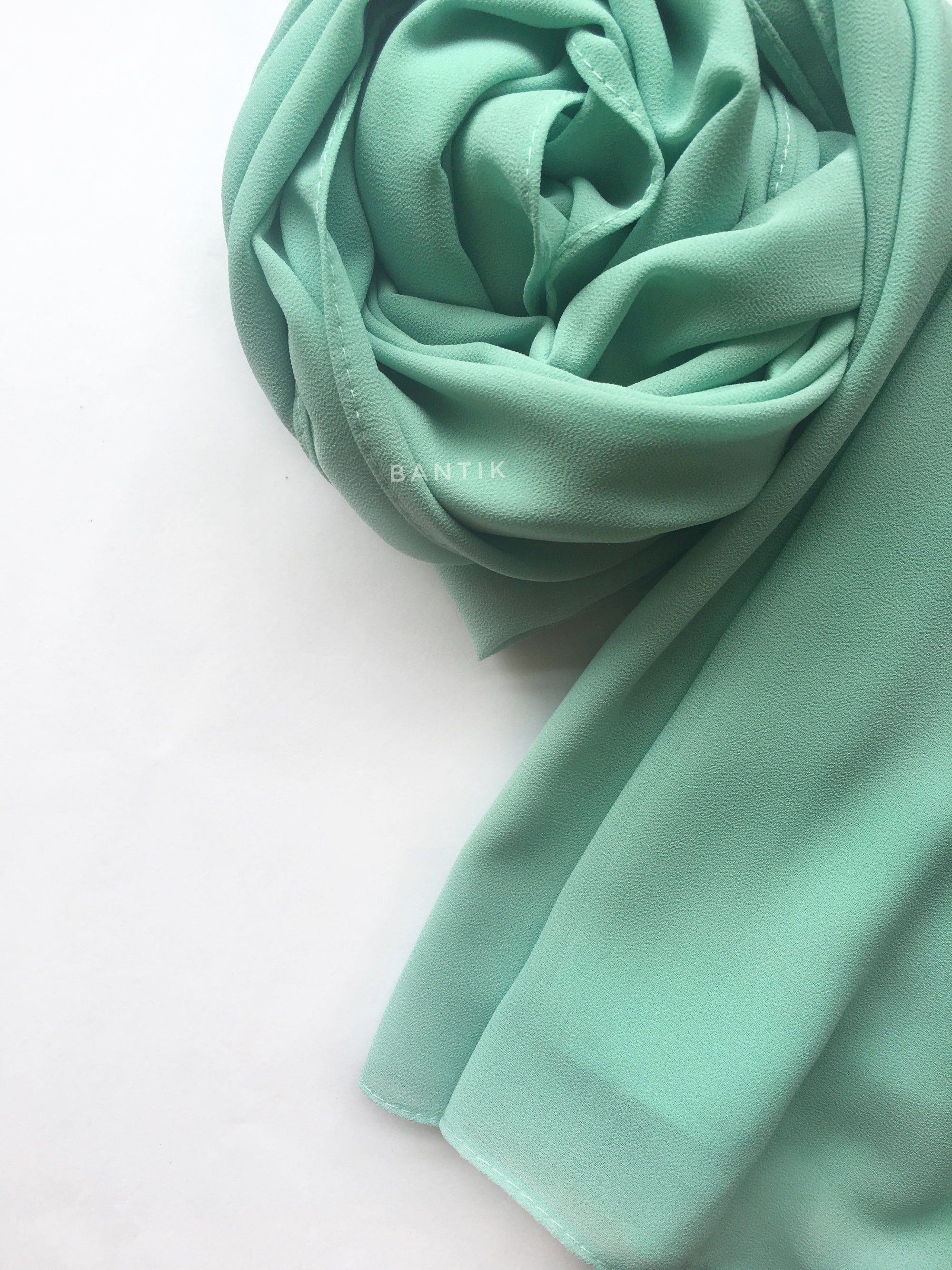 VERT D'EAU HIJAB MOUSSELINE CRÊPE CHIFFON
