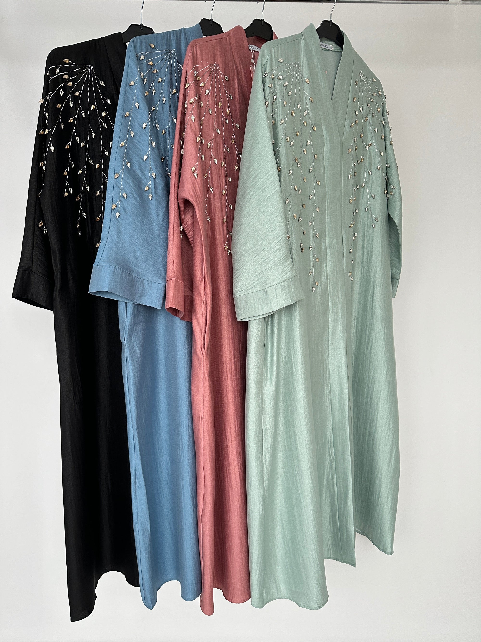 KIMONO LONG AVEC STRASS ROSE