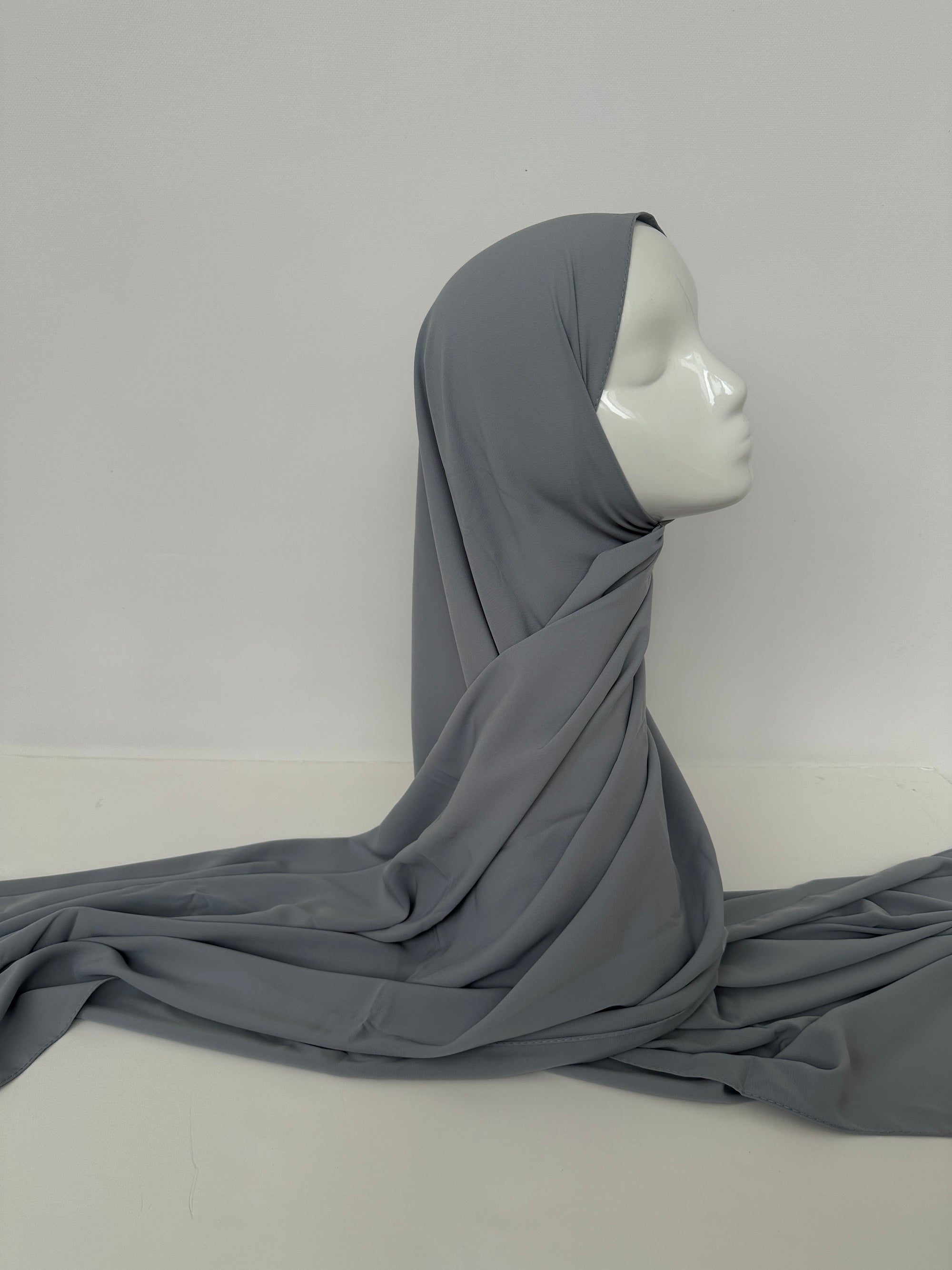 HIJAB SOIE DE MÉDINE GRIS PERLE