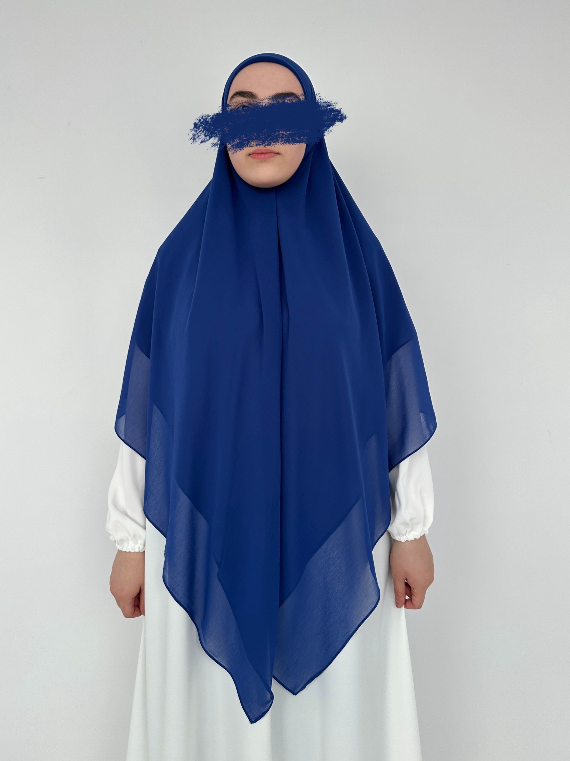HIJAB CARRÉ XL EN MOUSSELINE BLEU