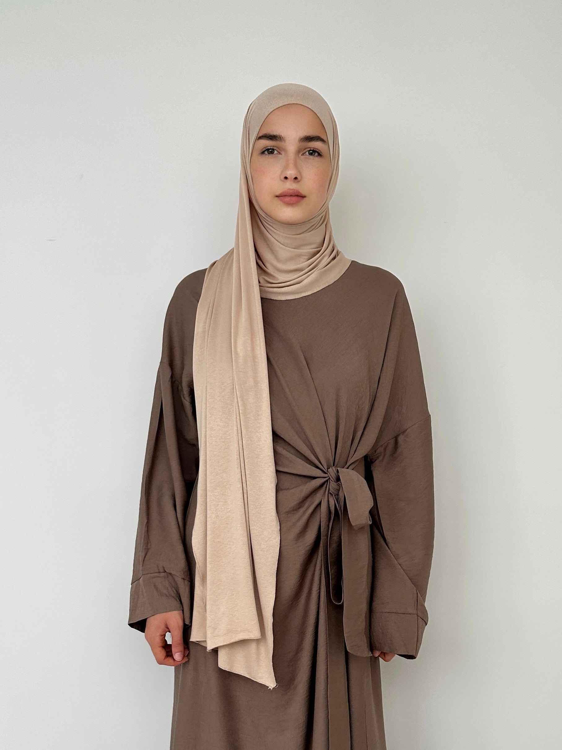 HIJAB JERSEY Â ENFILER BEIGE