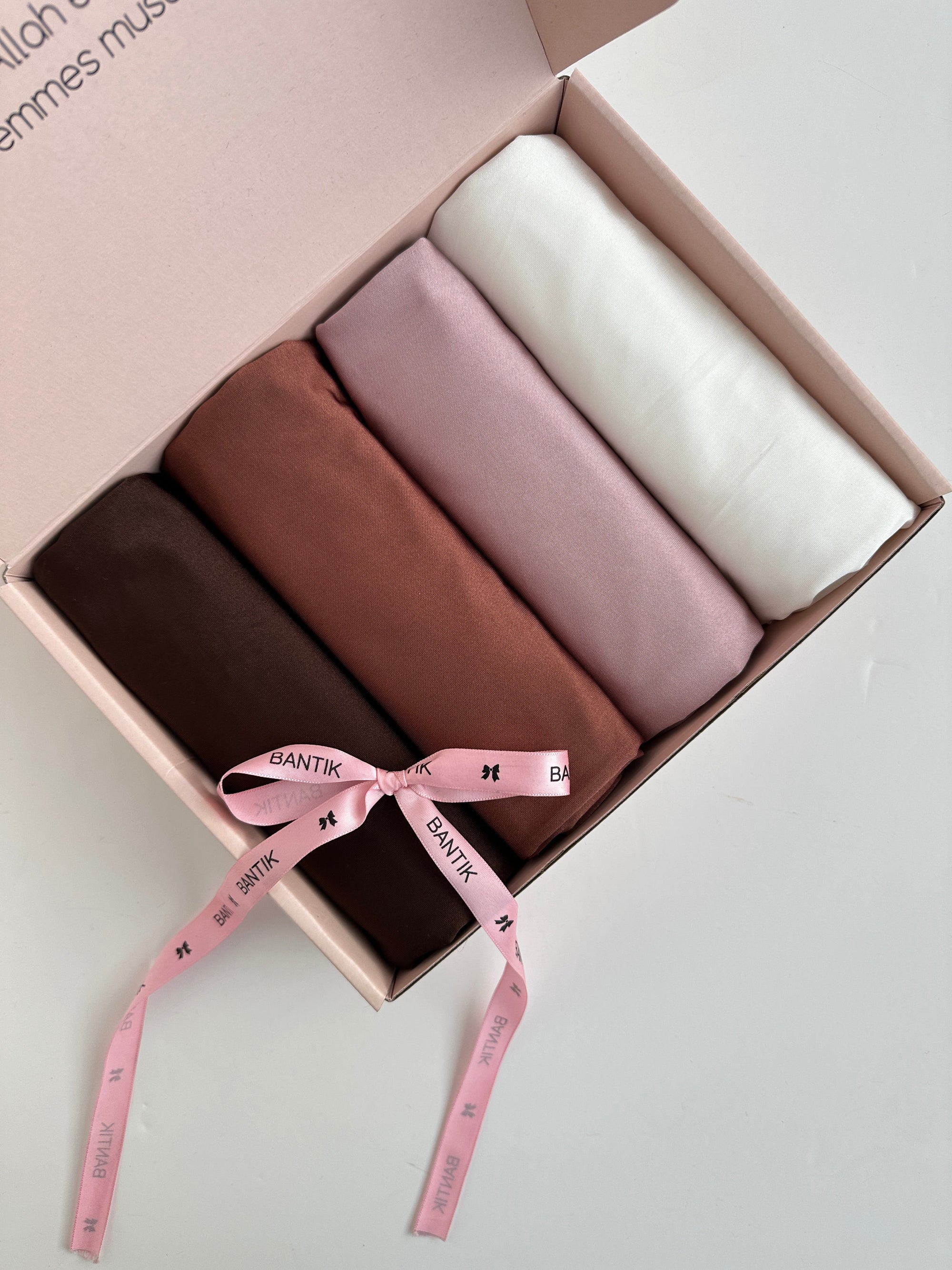 BOX DE 4 HIJABS JERSEY SATINE