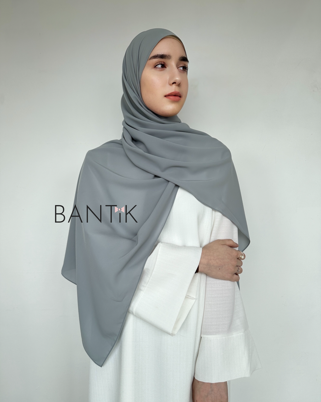 HIJAB SOIE DE MÈDINE GRIS