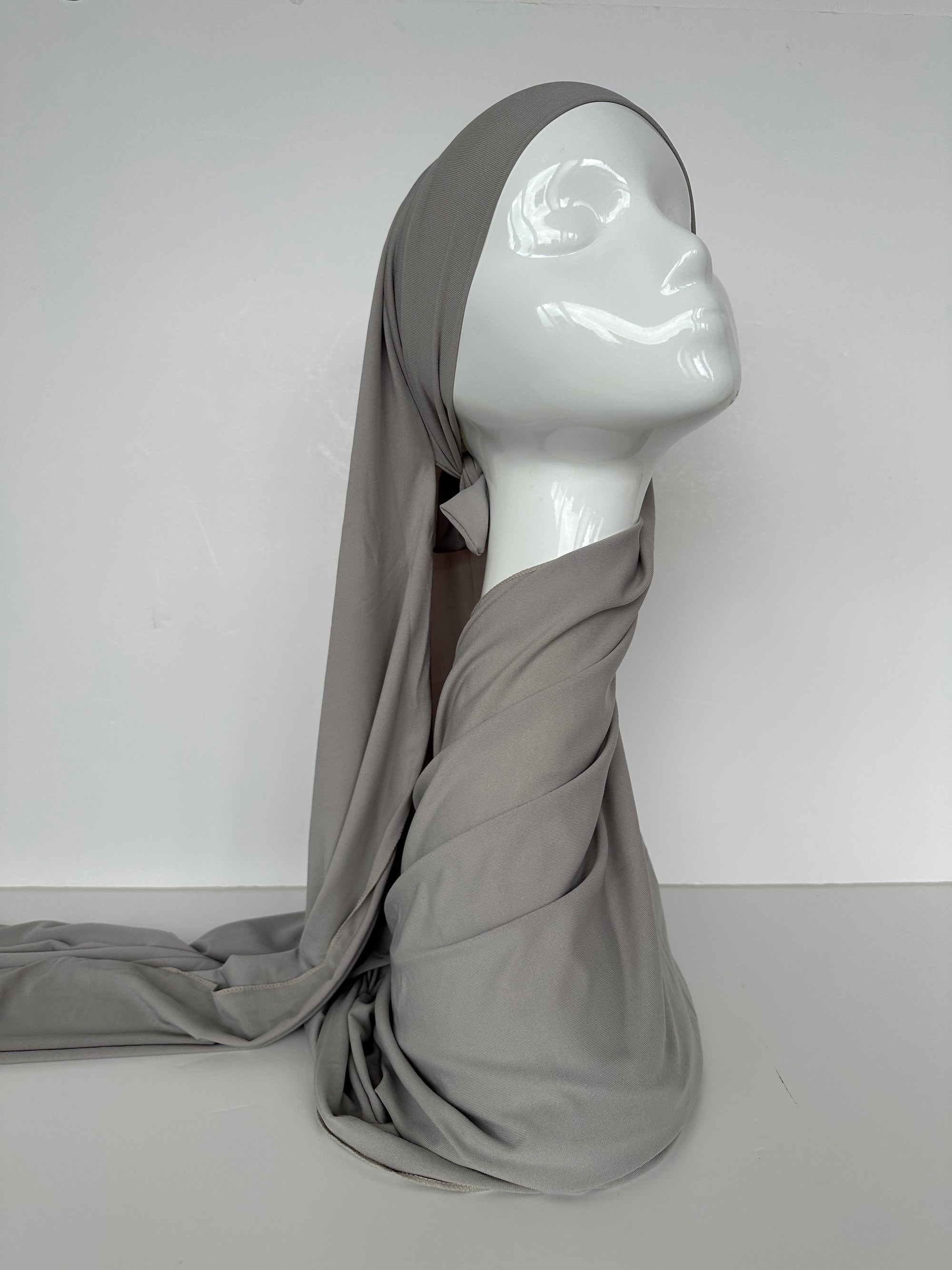 HIJAB JERSEY PREMIUM XL À NOUER GRIS SOURIS