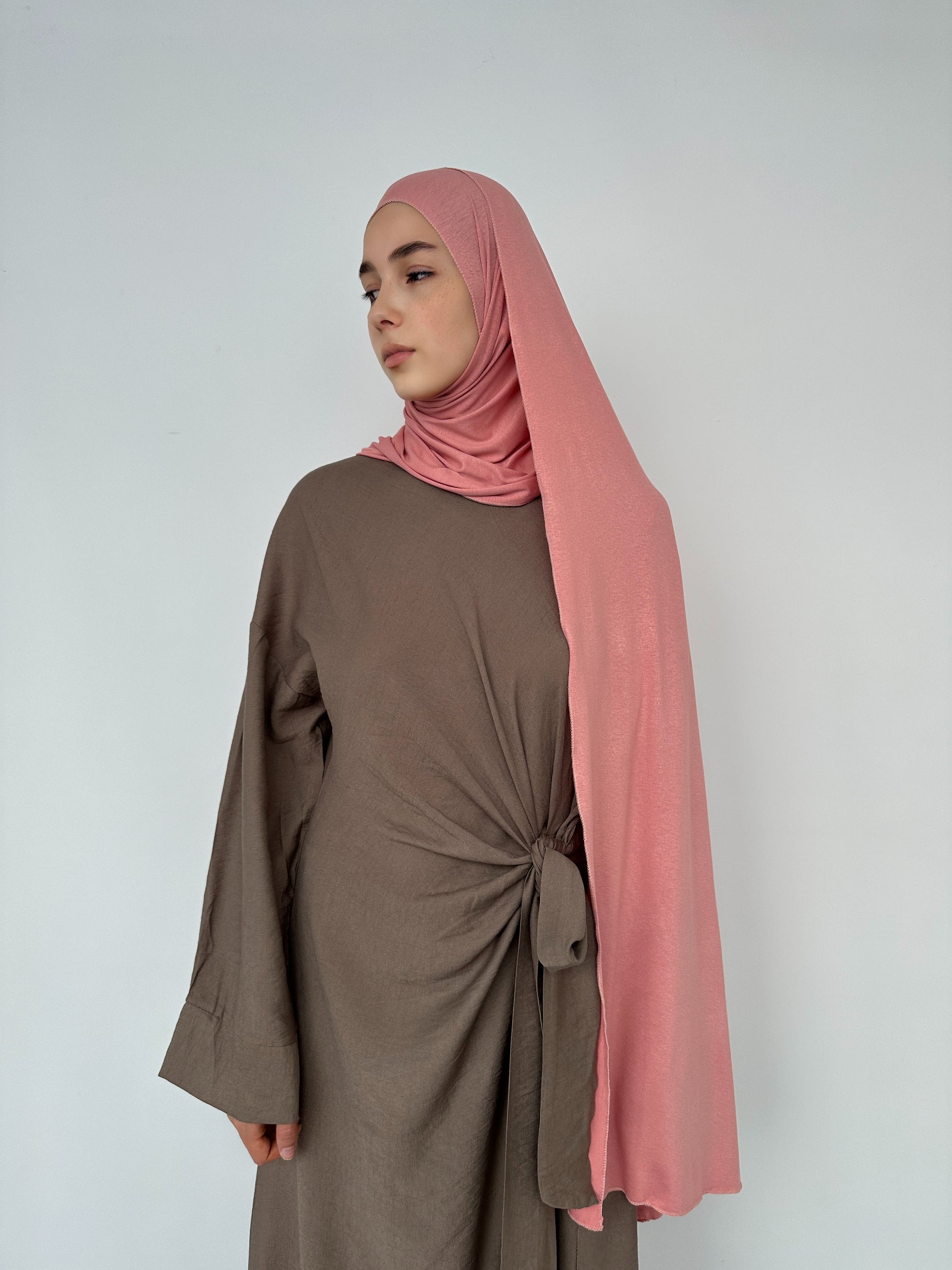 HIJAB JERSEY À ENFILER ROSE PÊCHE