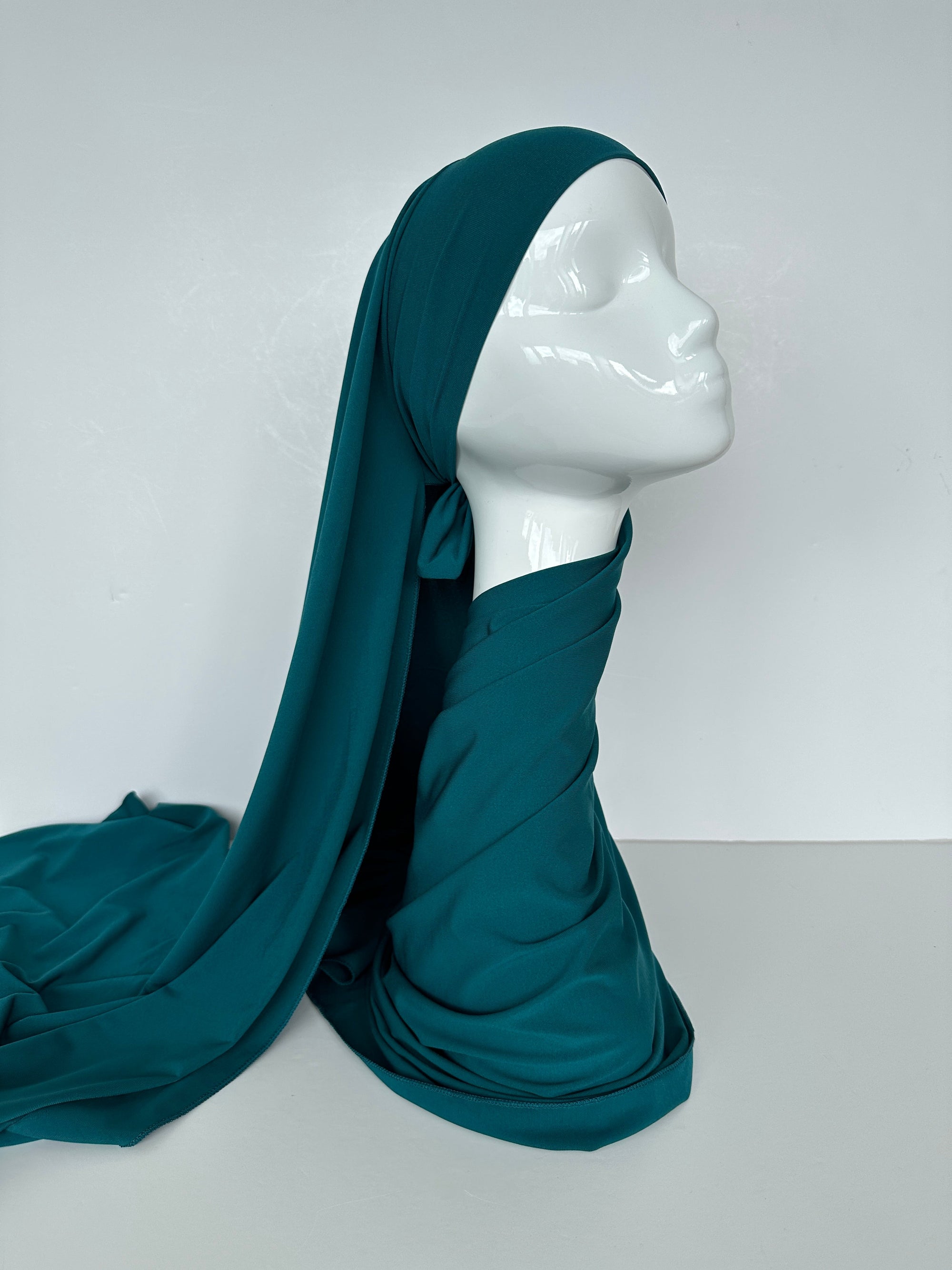HIJAB JERSEY PREMIUM XL À NOUER PÉTROLE