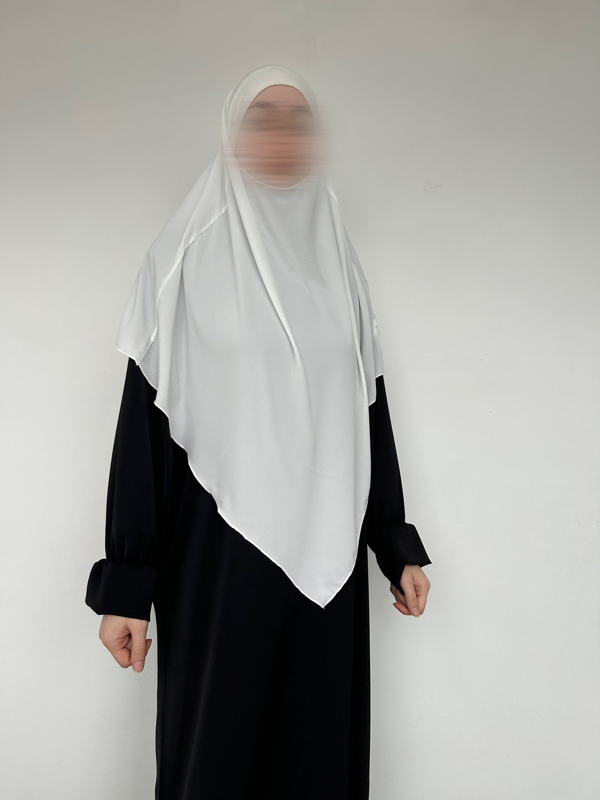 KHIMAR MI-LONG EN MOUSSELINE BANDEAU EN JERSEY