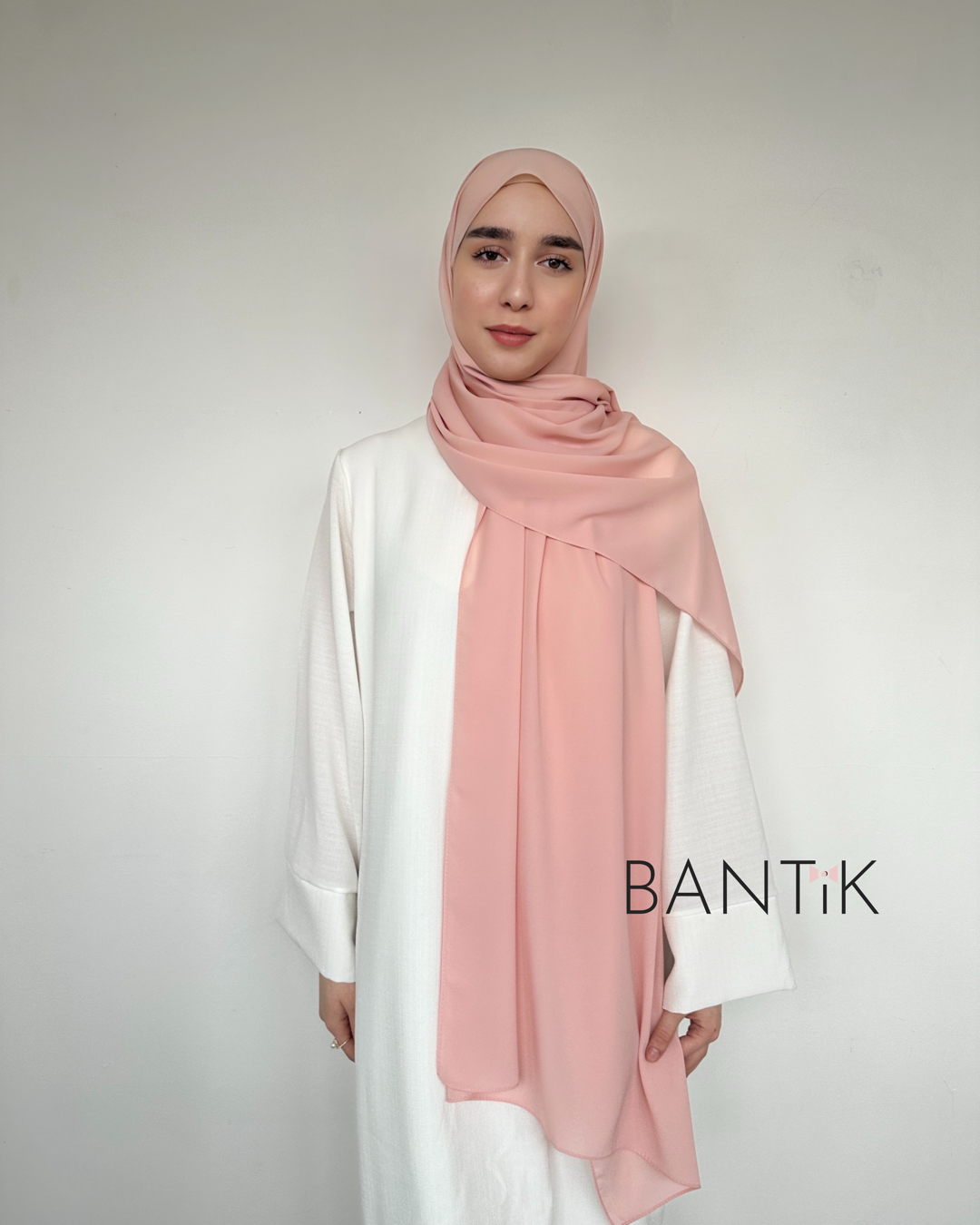 HIJAB SOIE DE MÈDINE ROSE PÂLE
