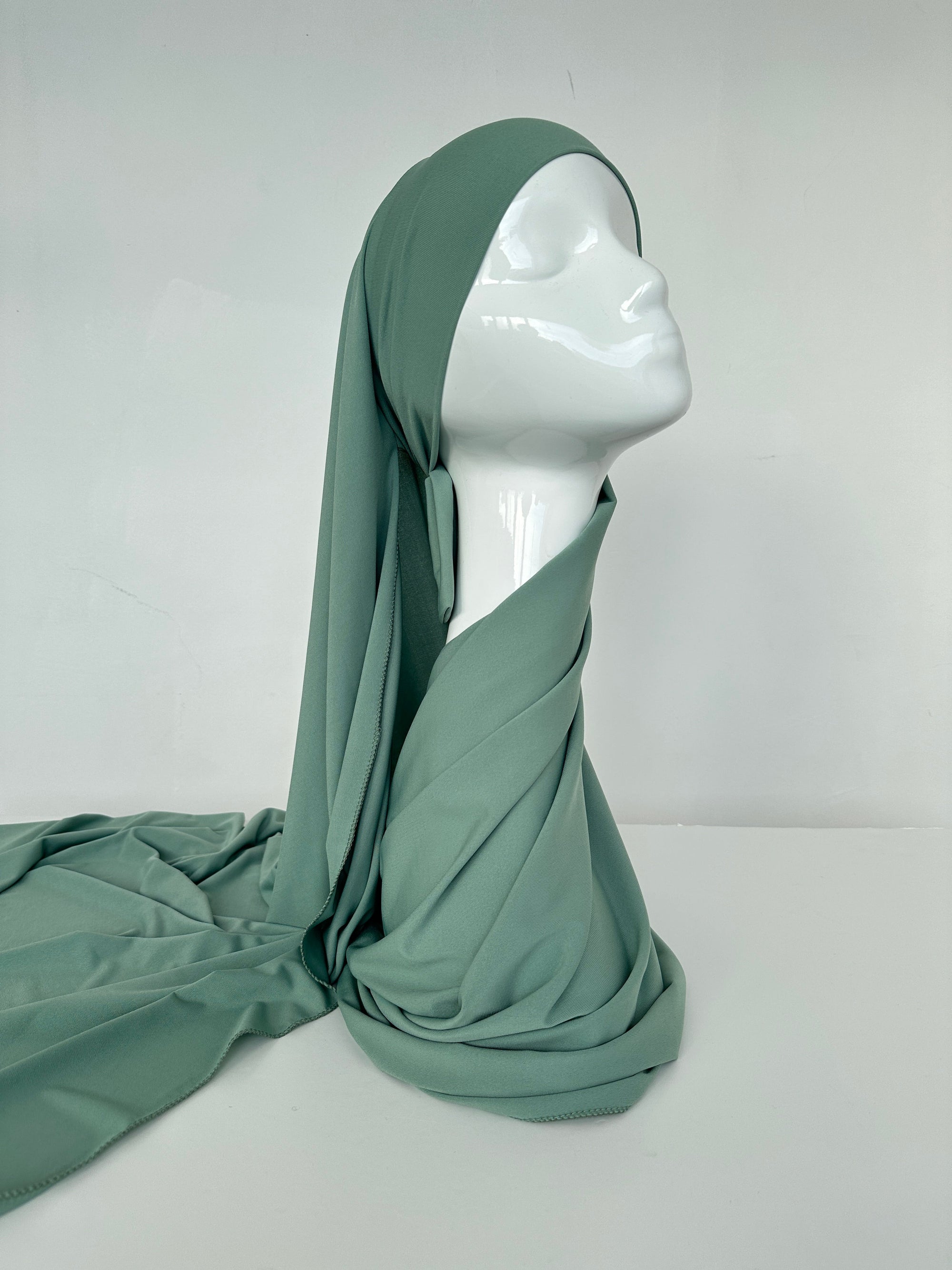 HIJAB JERSEY PREMIUM XL À NOUER VERT D’EUX