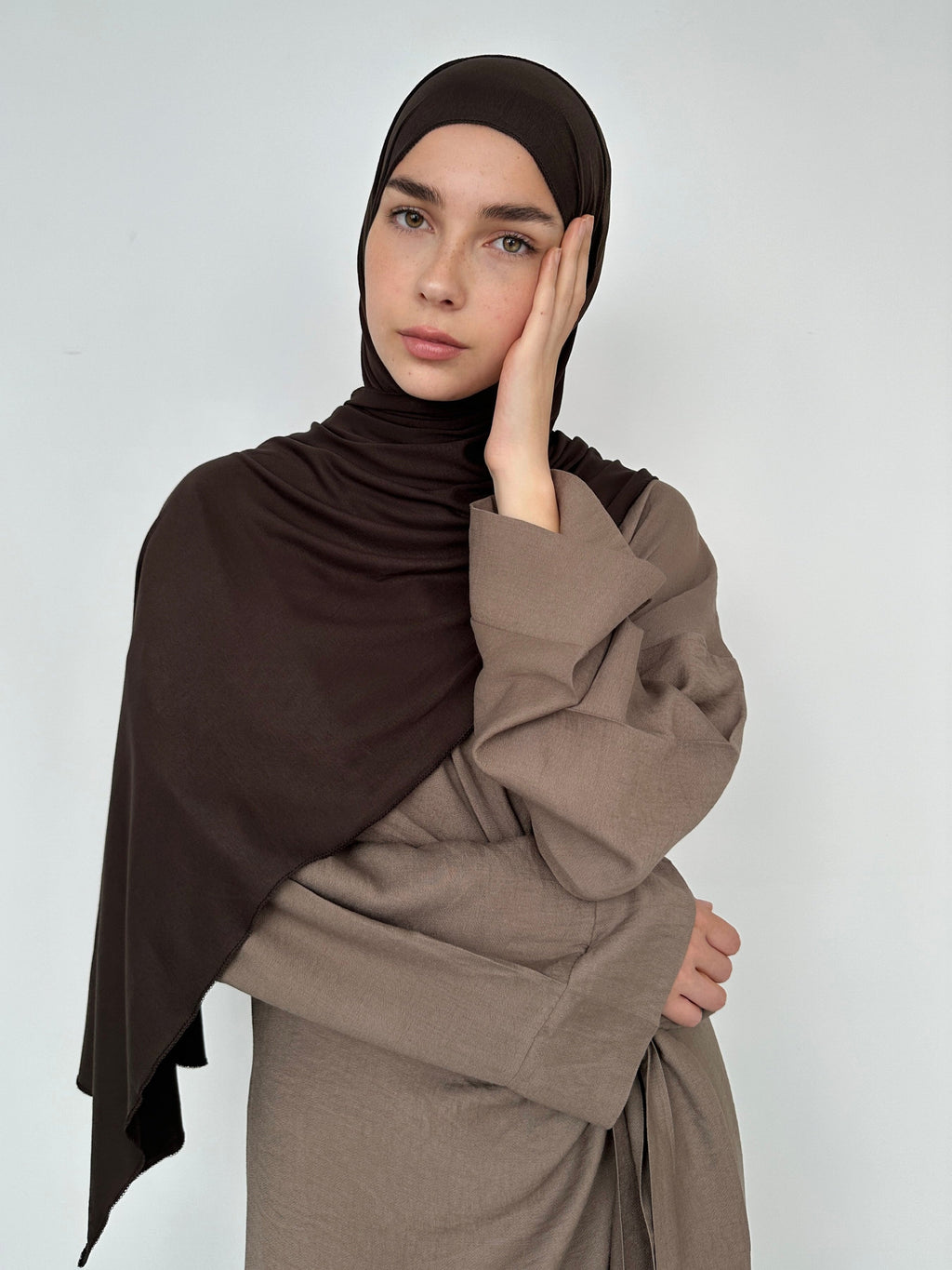 HIJAB JERSEY À ENFILER CHOCOLAT