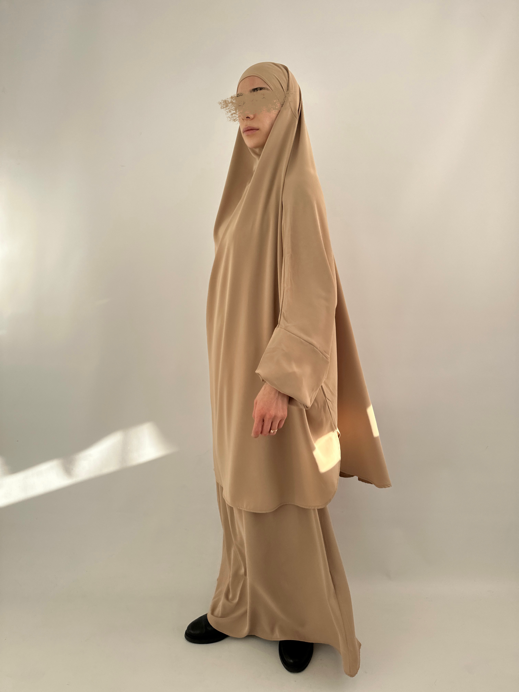 JILBEB DEUX PIÈCES SOIE DE MÈDINE BEIGE