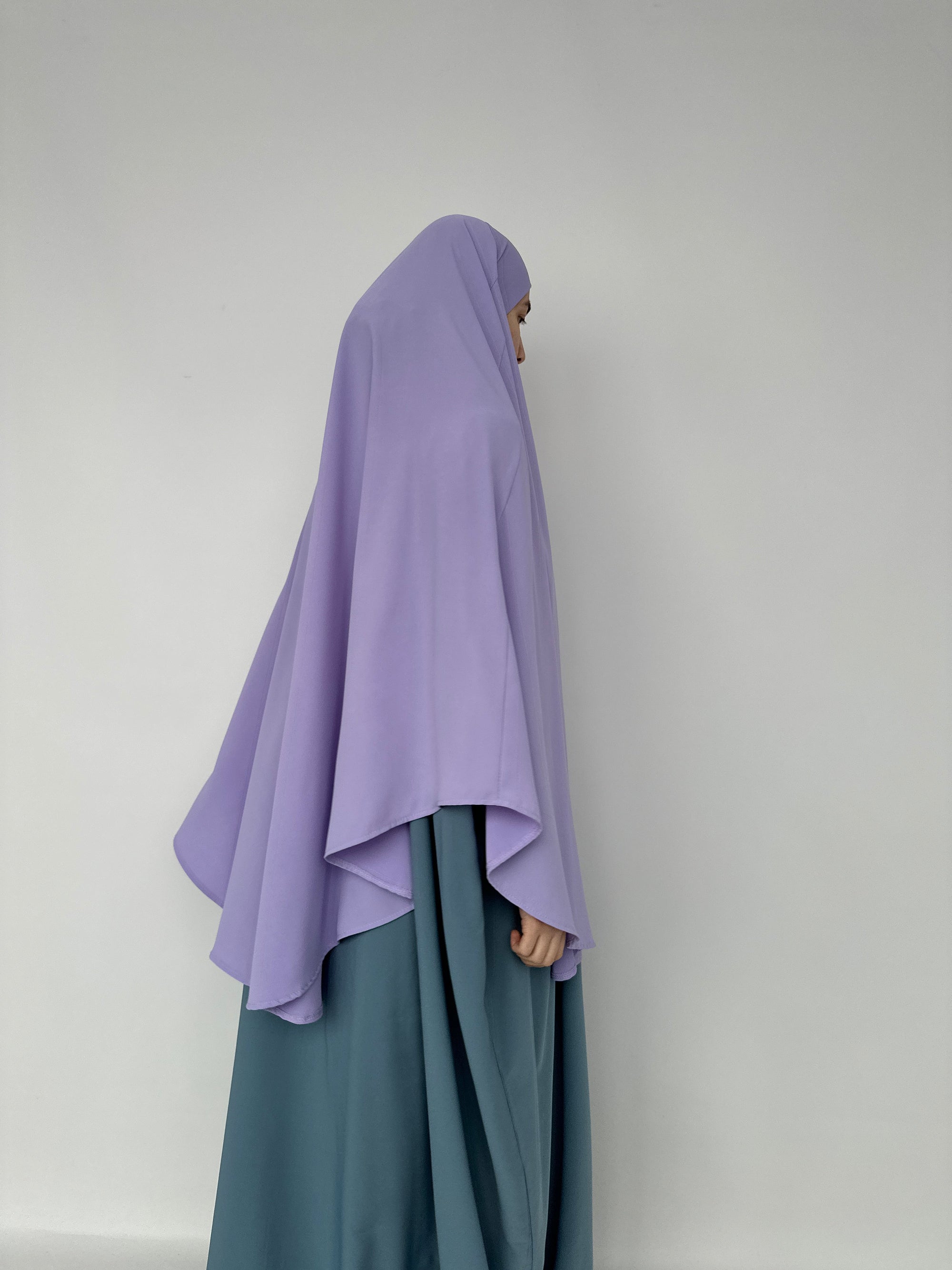 KHIMAR ARRONDI SOIE DE MÉDINE LILAS