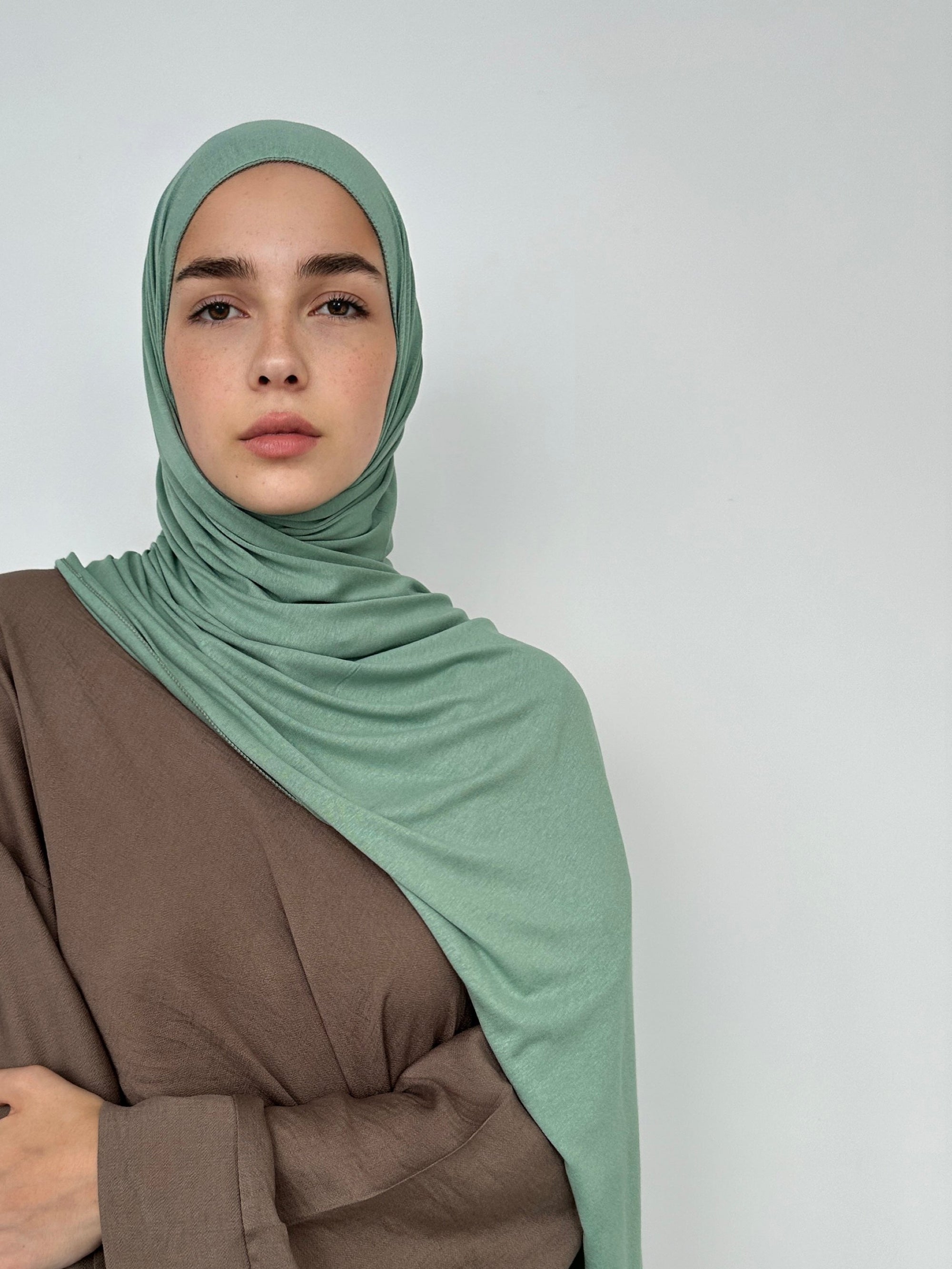 HIJAB JERSEY À ENFILER VERT D’EUX