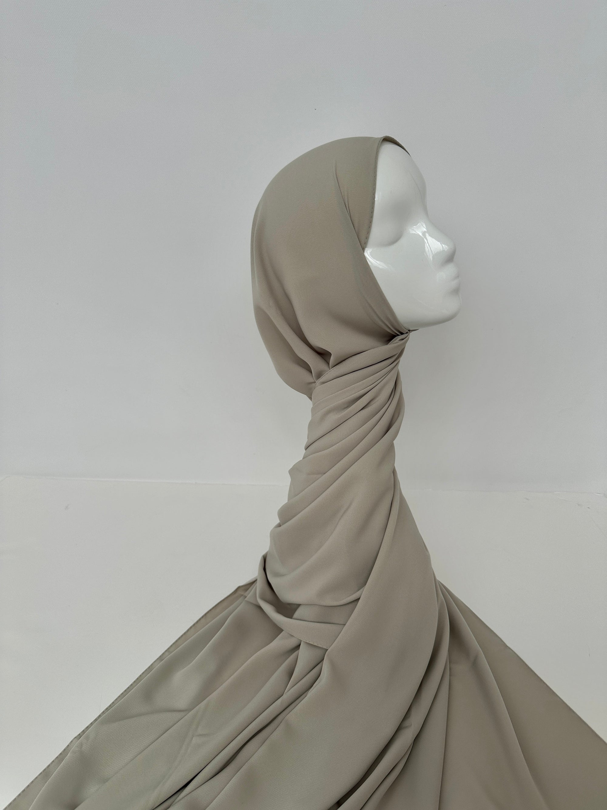 HIJAB SOIE DE MÉDINE VERT DE GRIS