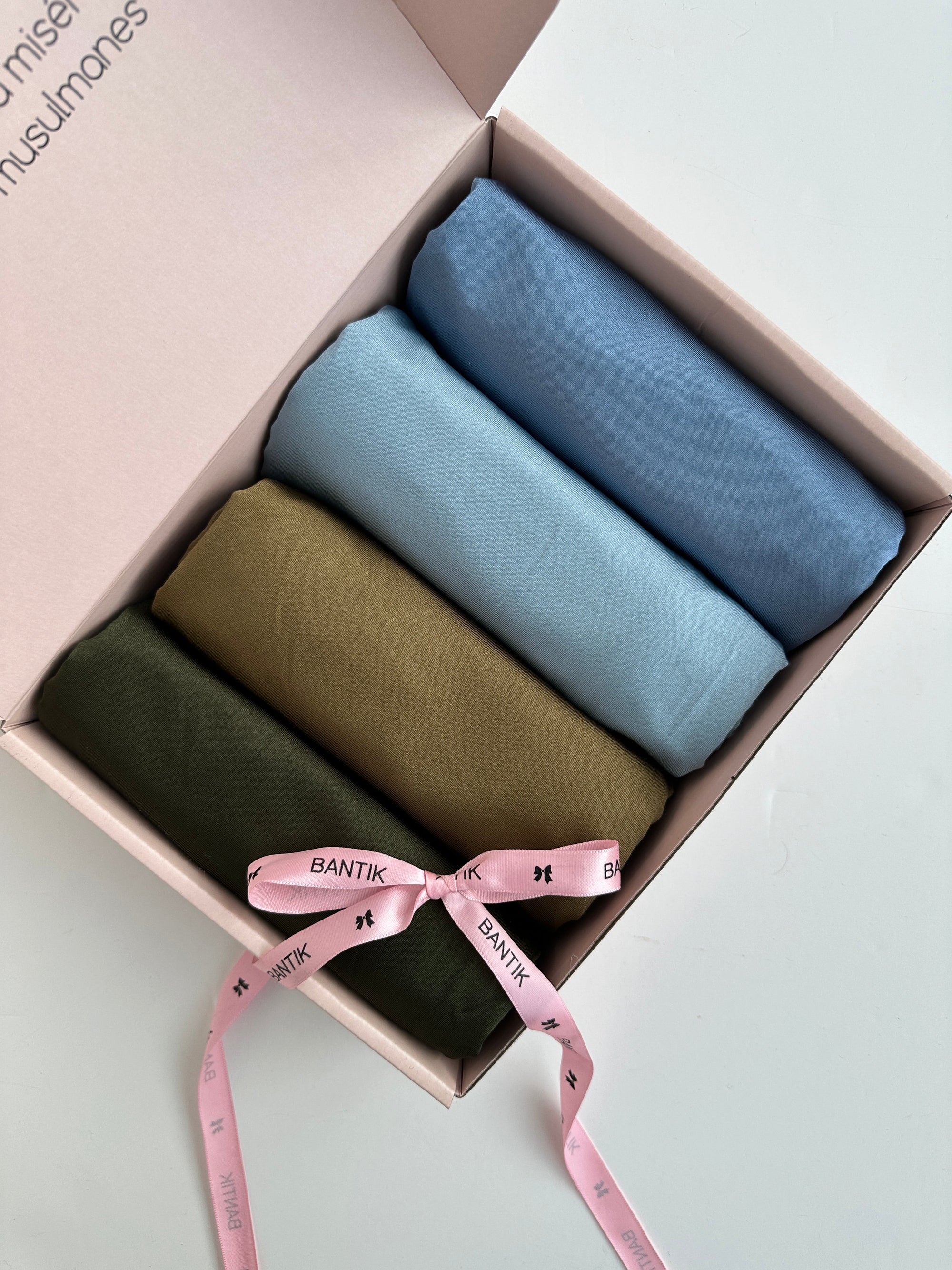 BOX DE 4 HIJABS JERSEY SATINE