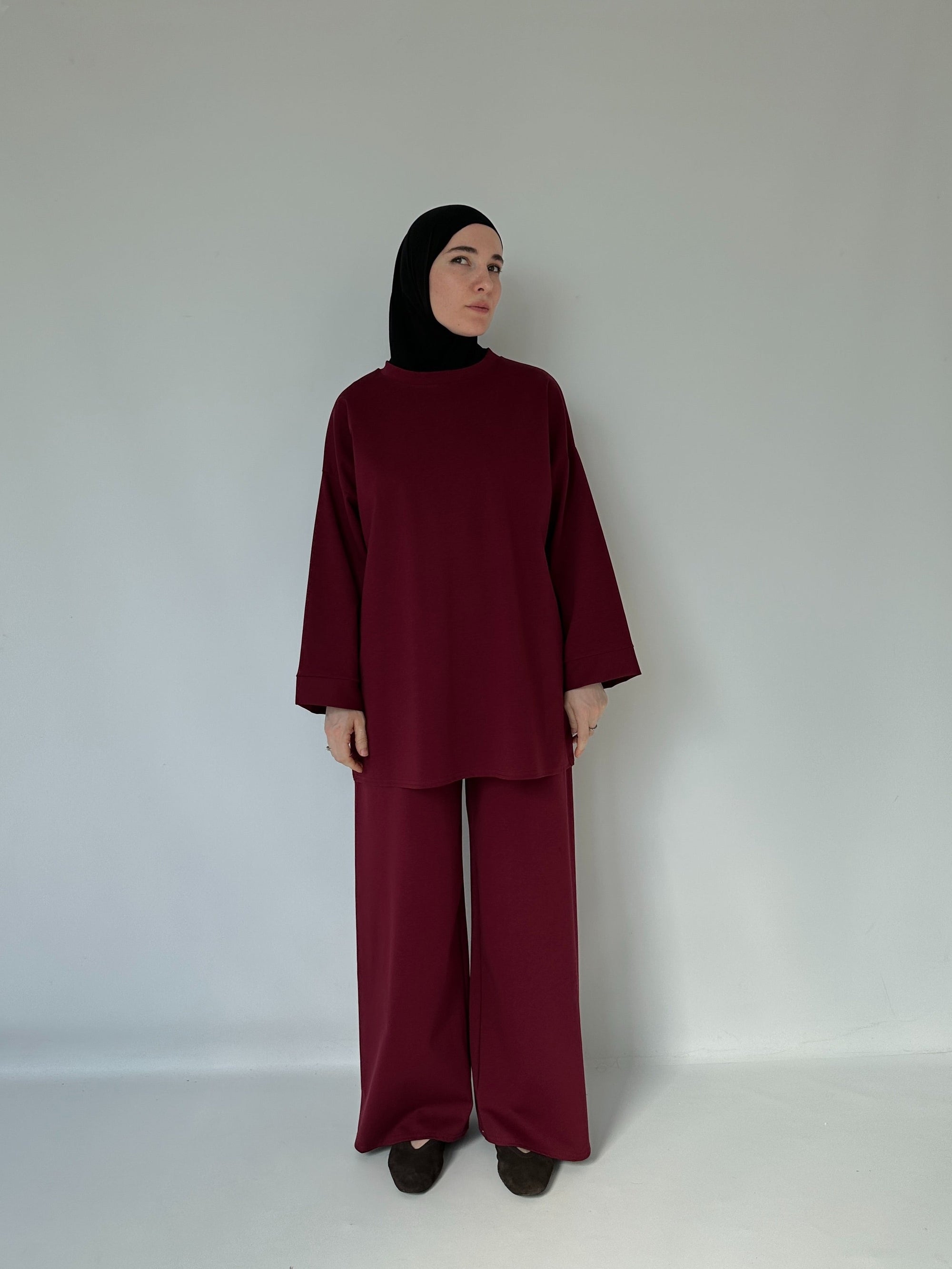 T-SHIRT OVERSIZE BORDEAUX