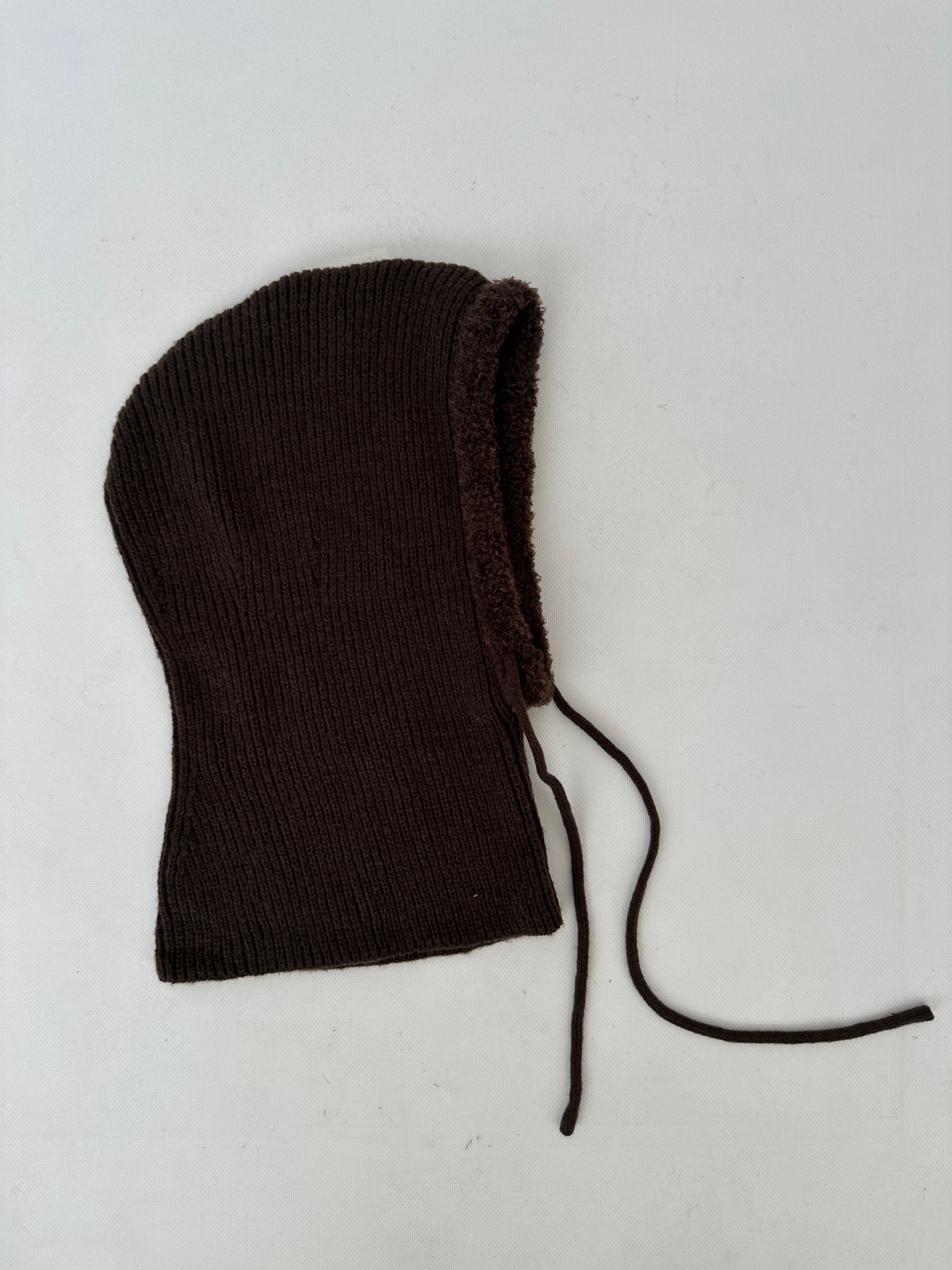 CAGOULE EN MAILLE CÔTELÉE CHOCOLAT
