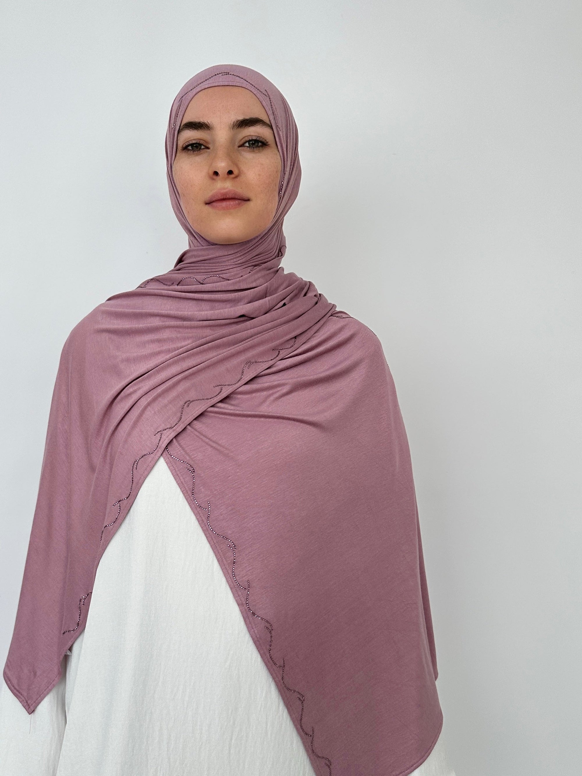 HIJAB JERSEY LUX STRASS ROSE