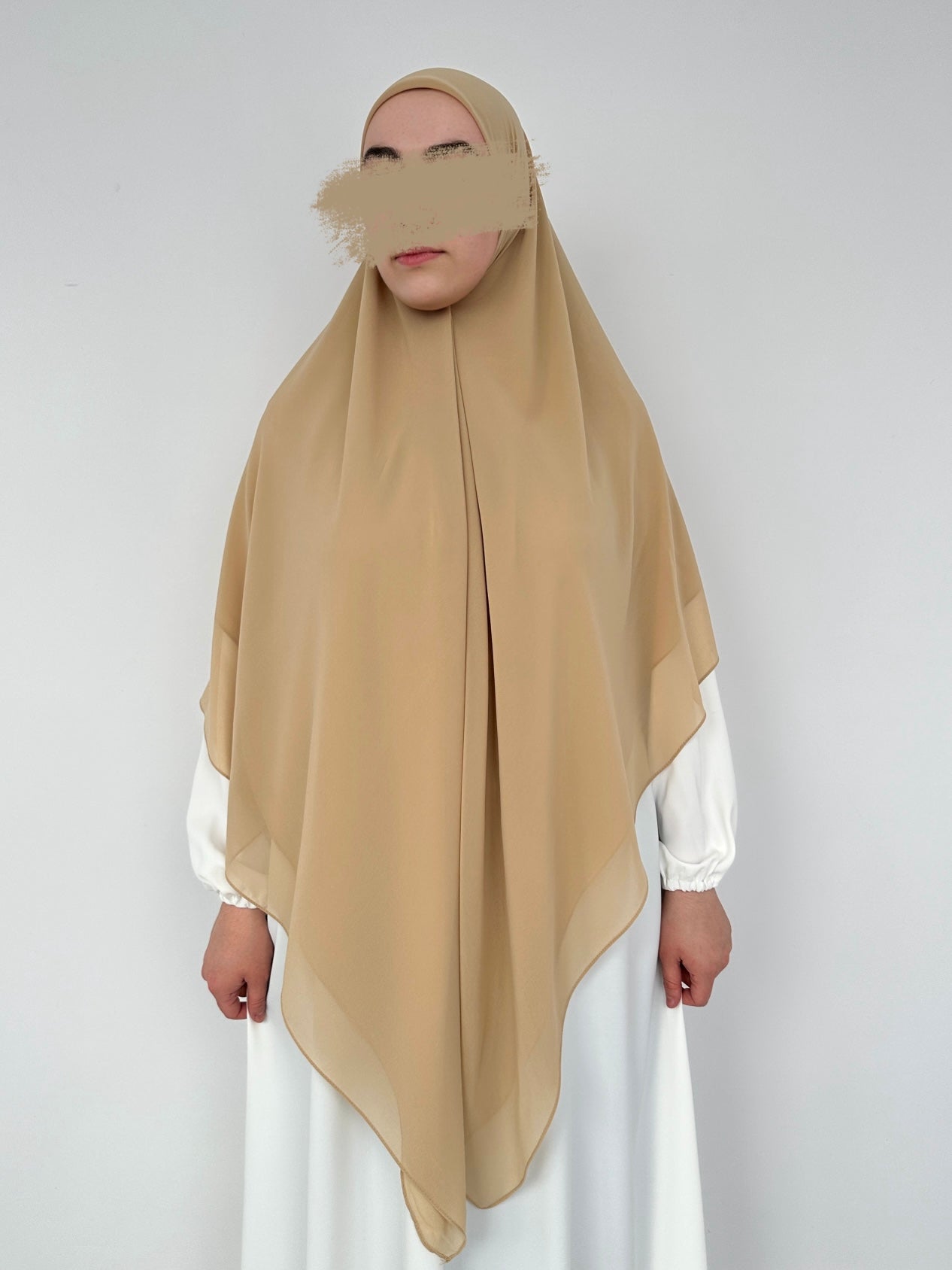 HIJAB CARRE XL MOUSSELINE BEIGE