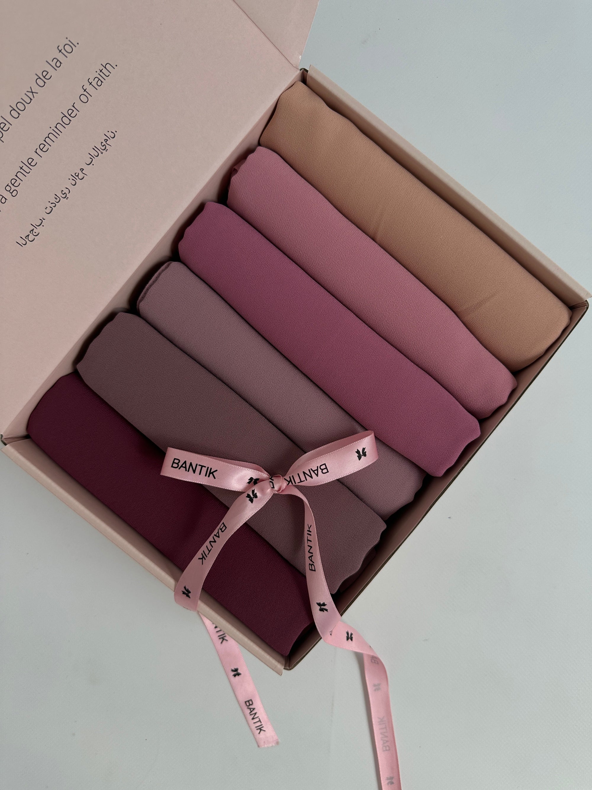 BOX DE 6 HIJABS EN MOUSSELINE