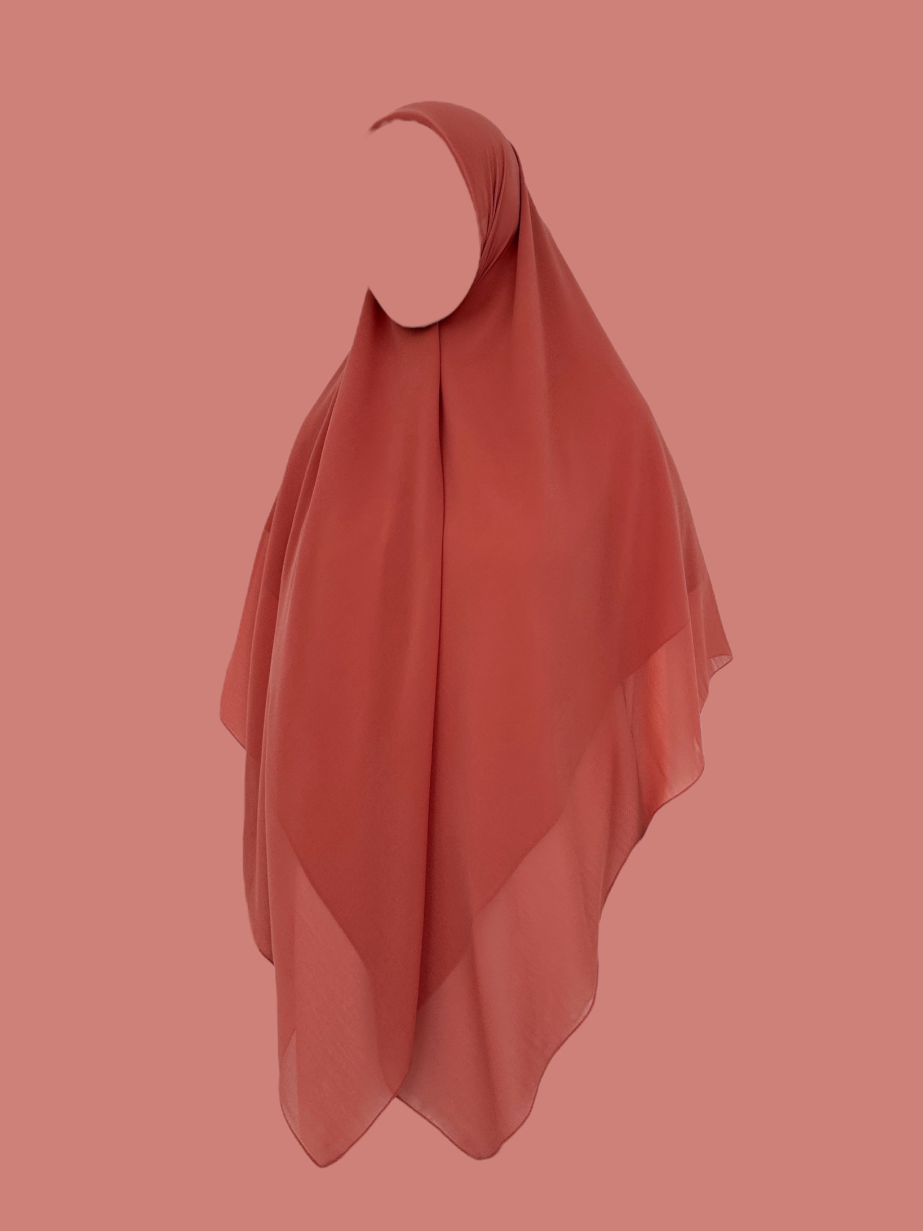 HIJAB CARRÉ XL EN MOUSSELINE PÊCHE