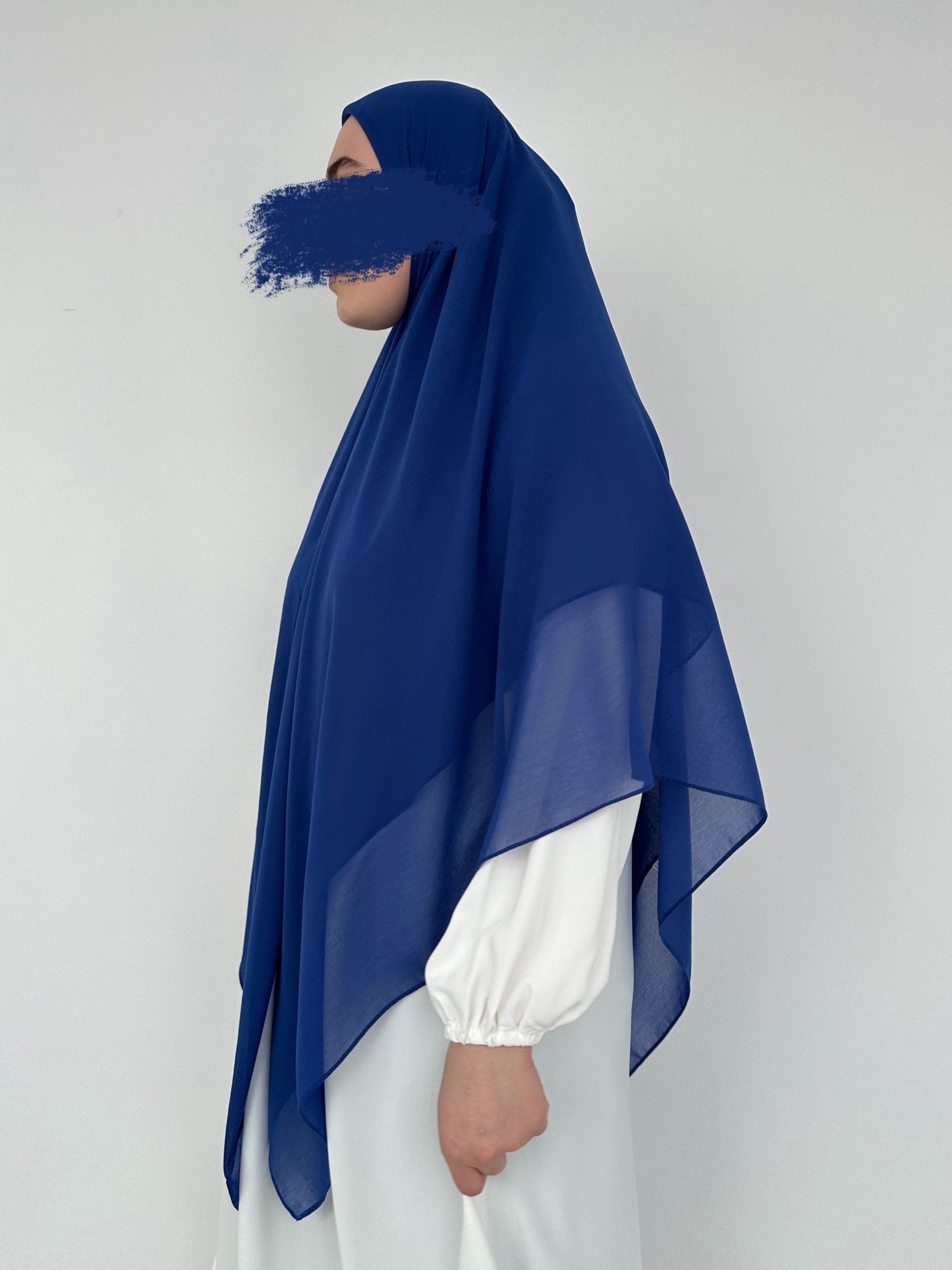 HIJAB CARRÉ XL EN MOUSSELINE BLEU