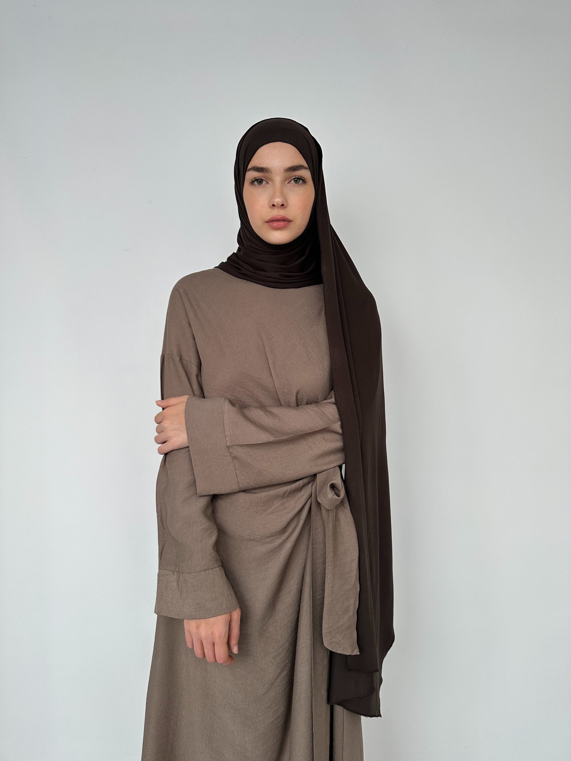 HIJAB JERSEY À ENFILER CHOCOLAT
