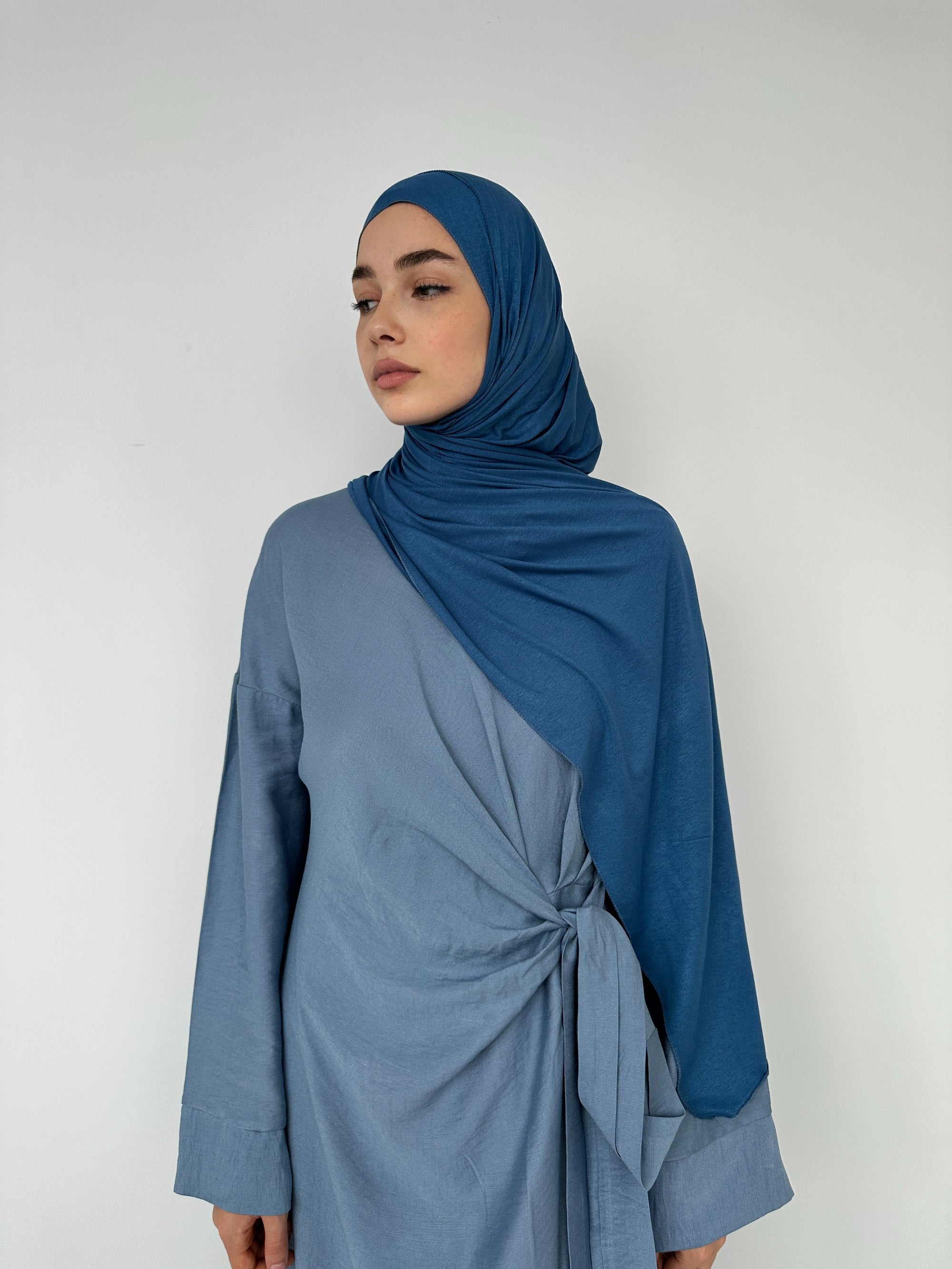 HIJAB JERSEY À ENFILER BLEU