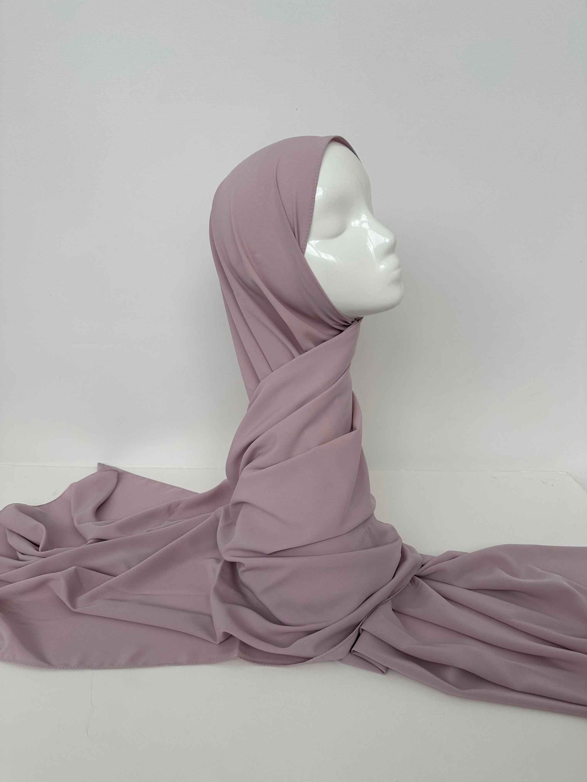 HIJAB SOIE DE MÉDINE VIOLET POUDRÉ