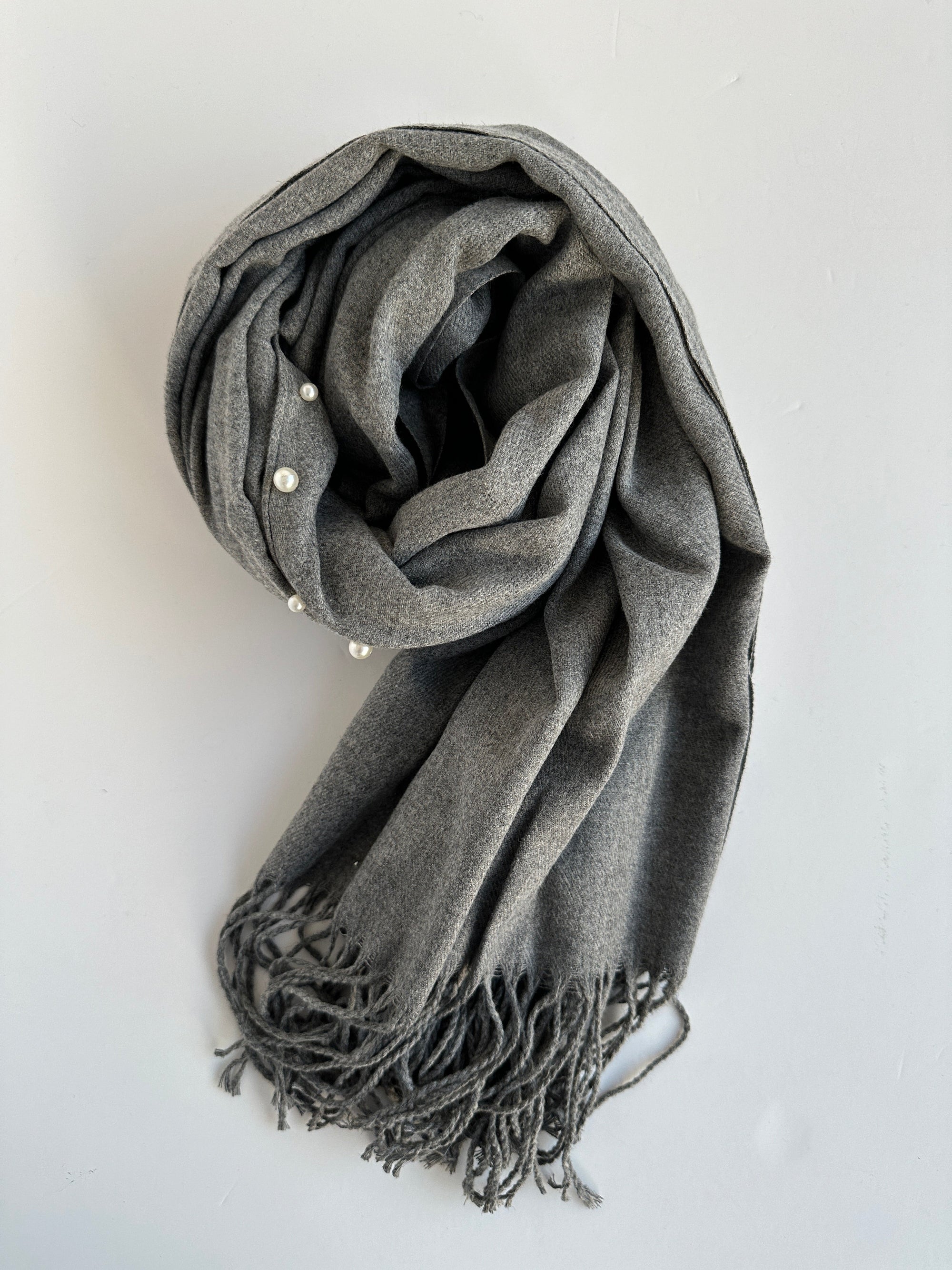 CHÂLE GRIS PERLES