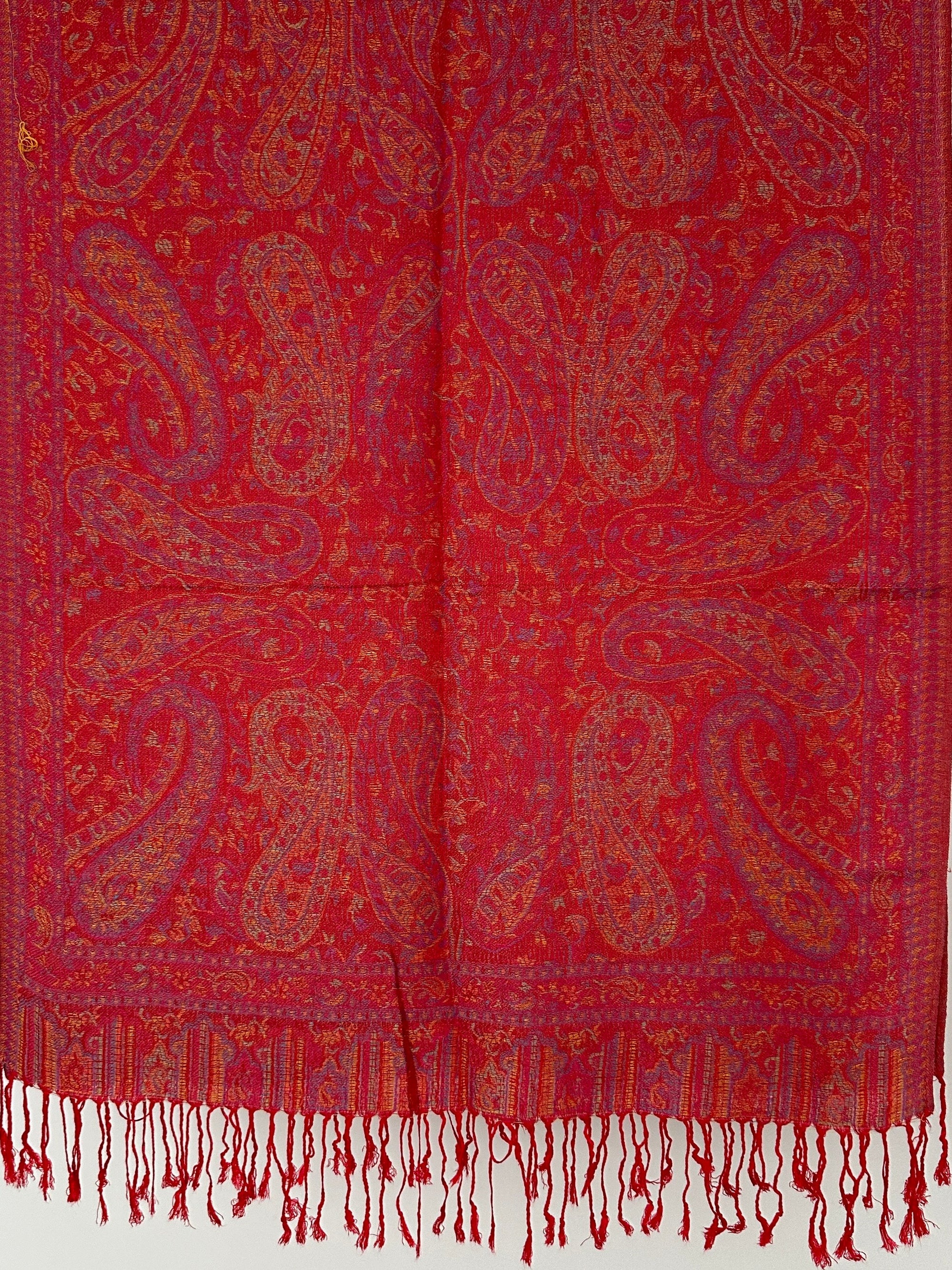 PASHMINA À MOTIFS AVEC FRANGES