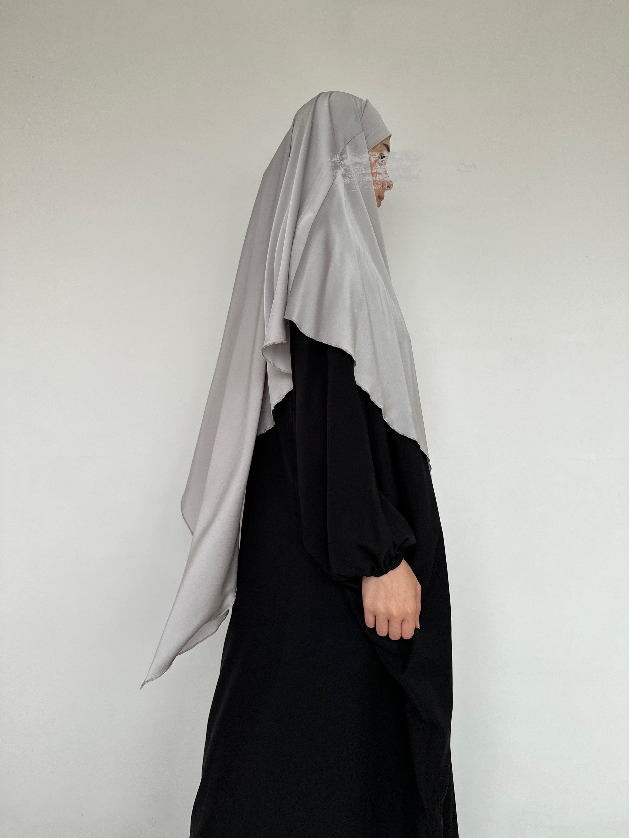 KHIMAR SATINÉ GRIS