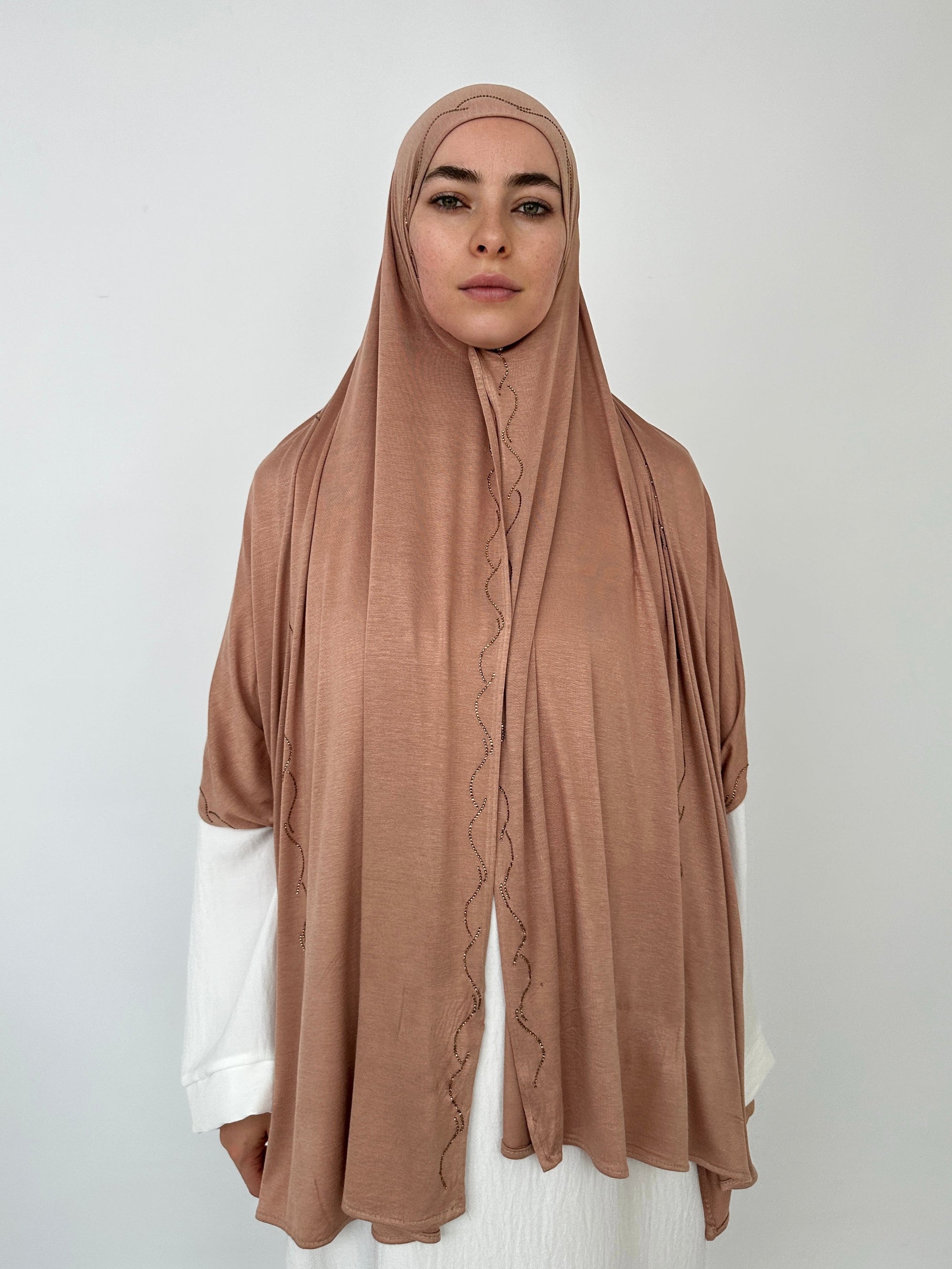 HIJAB JERSEY LUX STRASS CARAMEL