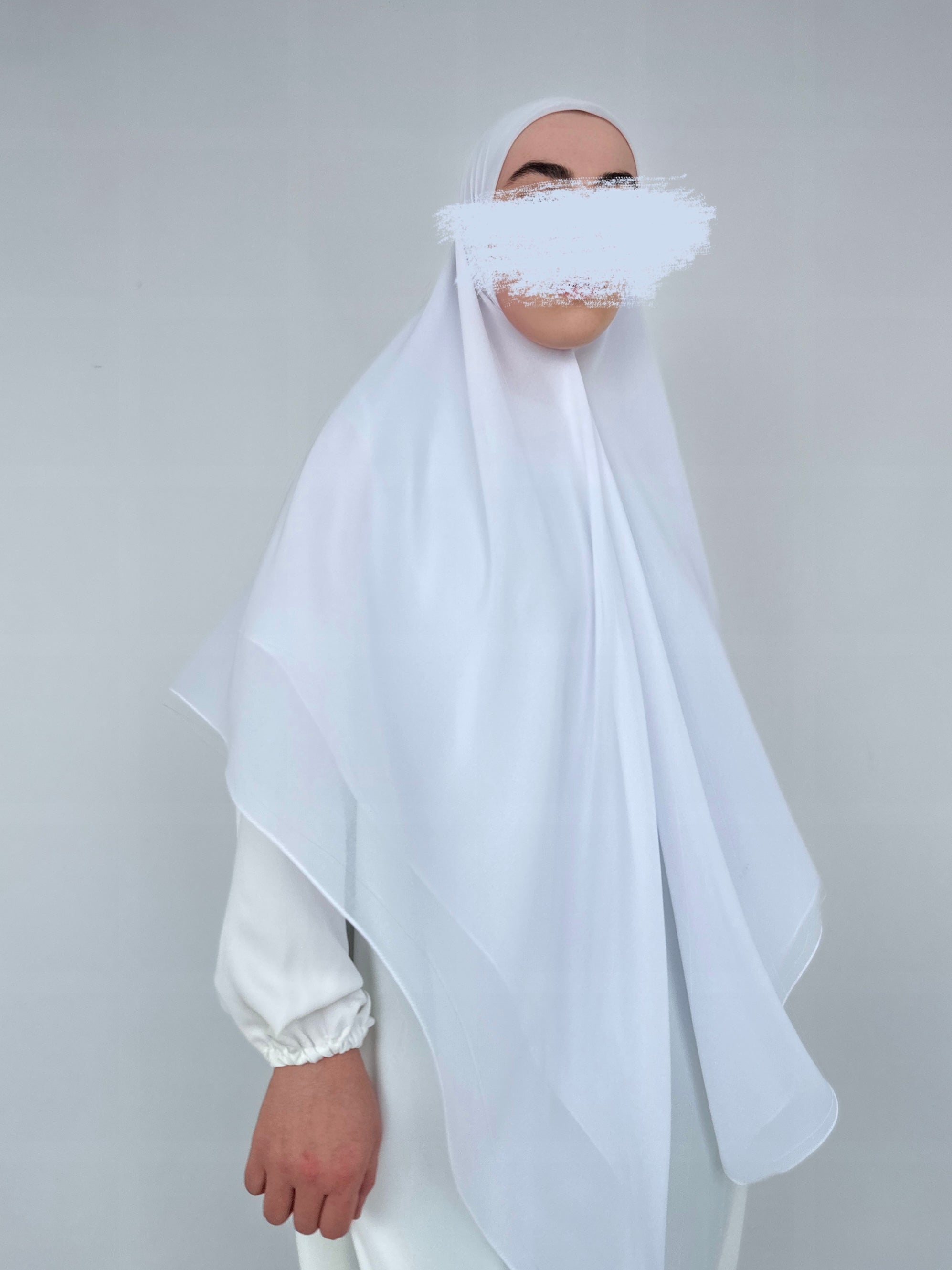 HIJAB CARRÉ XL EN MOUSSELINE BLANC