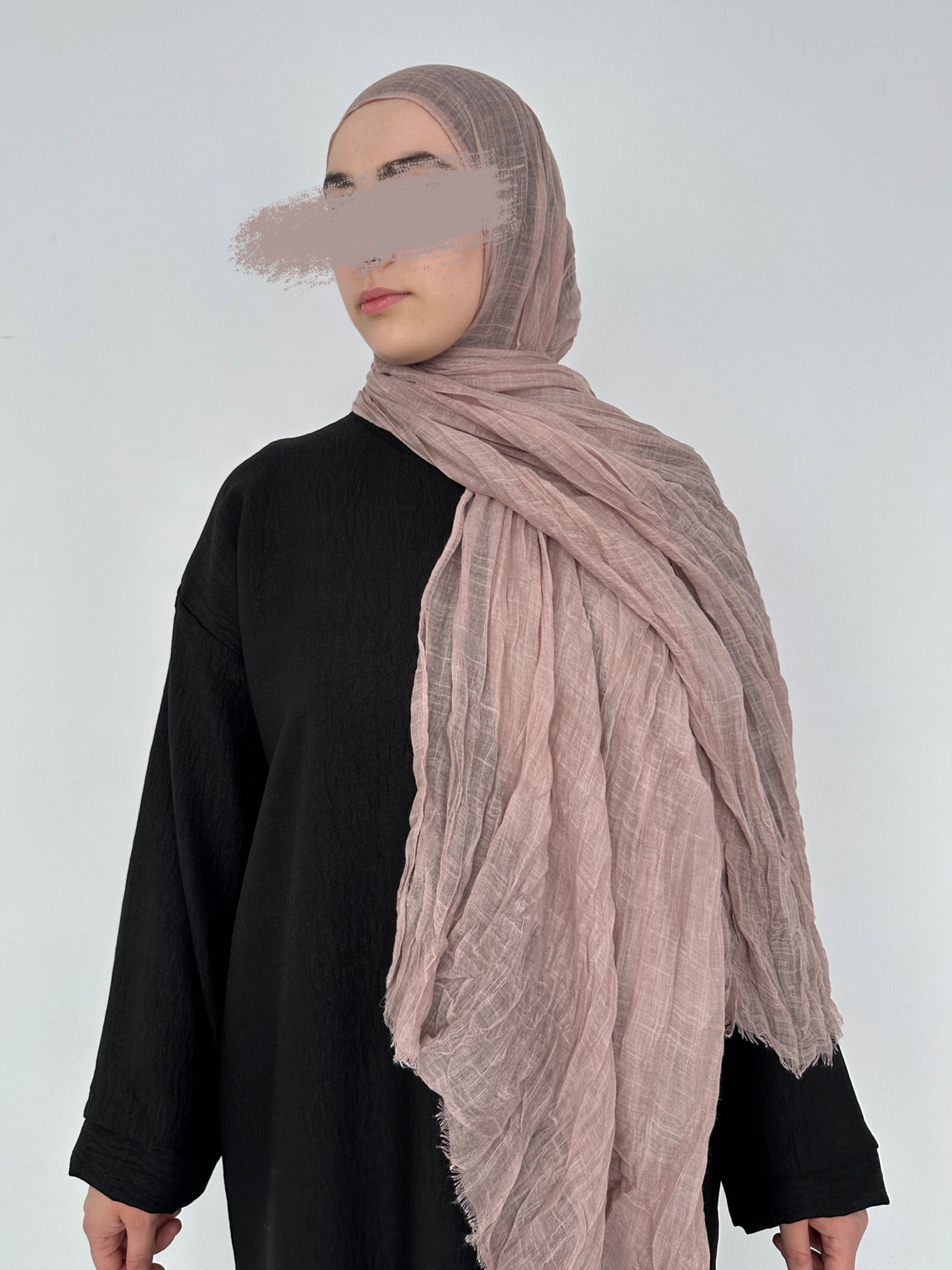 CHÂLE FROISSÉE ROSE PÂLE