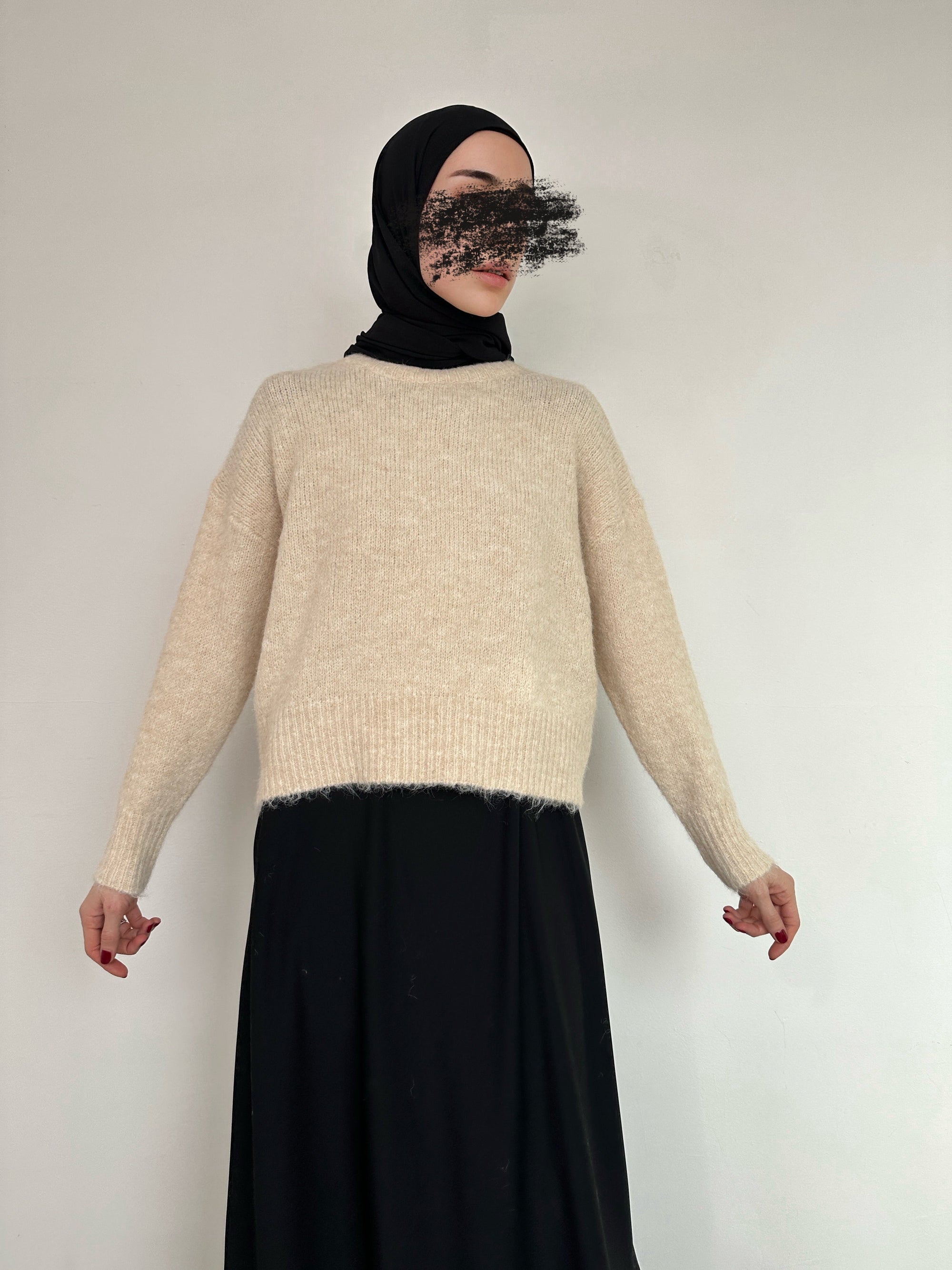 PULL EN MAILLE DOUX BEIGE