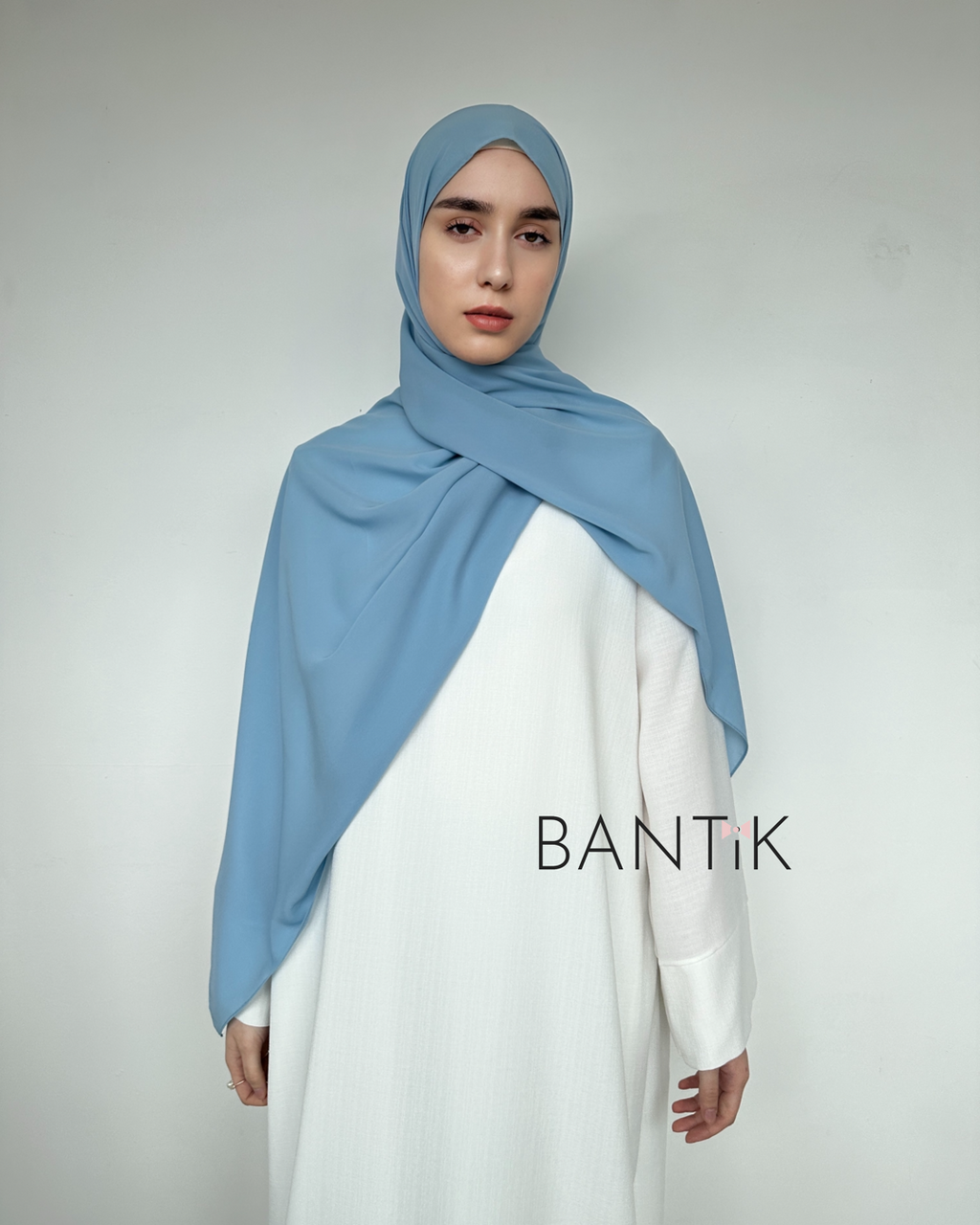 HIJAB SOIE DE MÈDINE BLEU FUMÉ