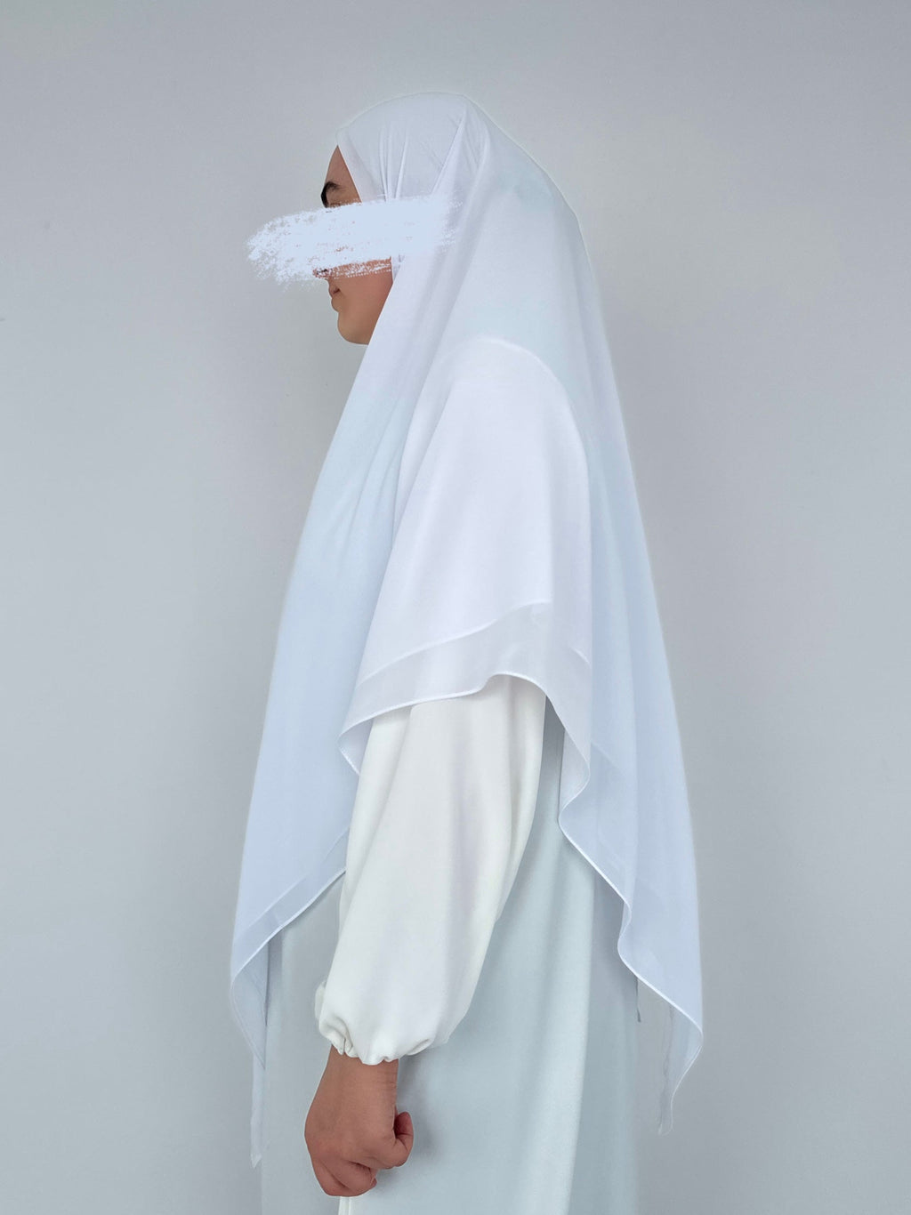 HIJAB CARRÉ XL EN MOUSSELINE BLANC