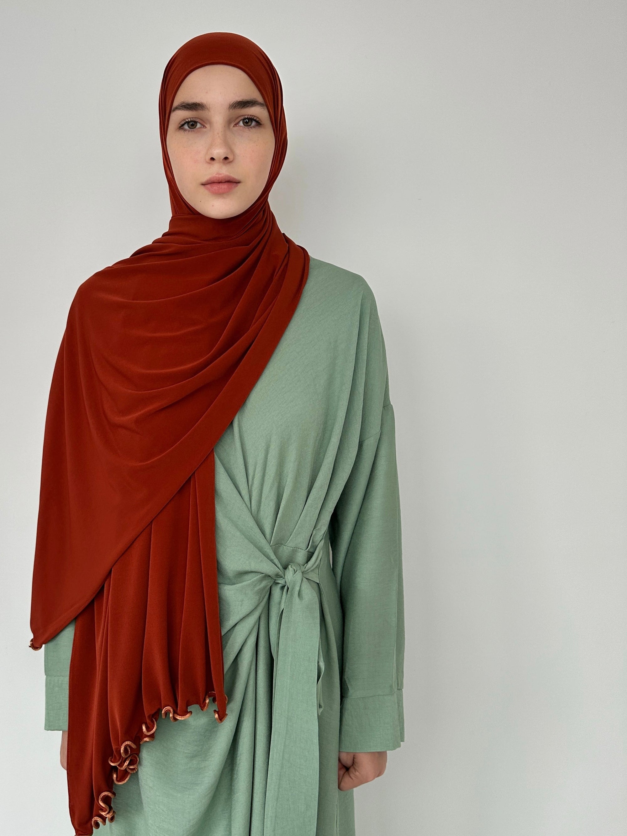 HIJAB JERSEY LUXE FRISÉE BRIQUE