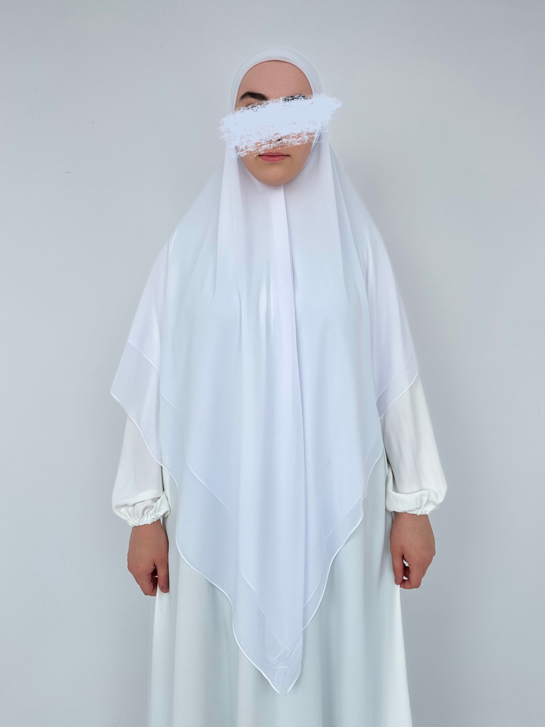 HIJAB CARRÉ XL EN MOUSSELINE BLANC
