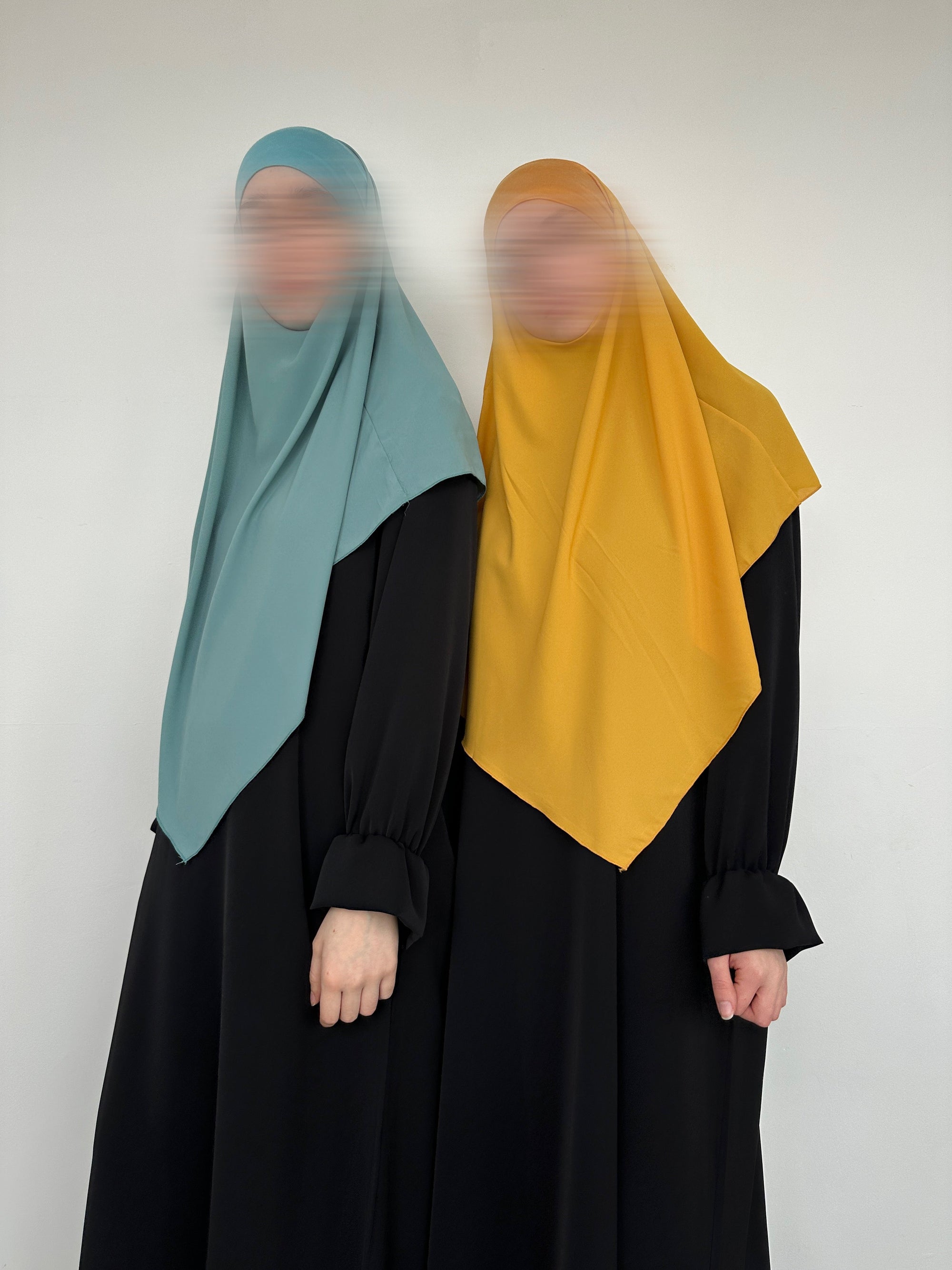 KHIMAR MI-LONG EN MOUSSELINE AVEC BANDEAU EN JERSEY