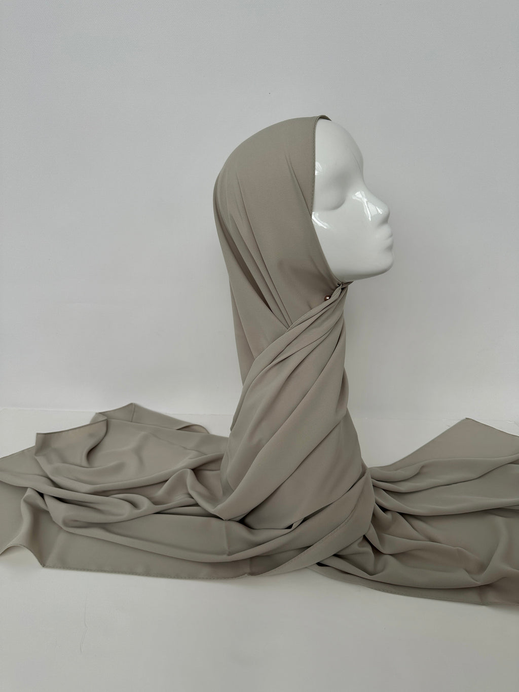 HIJAB SOIE DE MÉDINE VERT DE GRIS