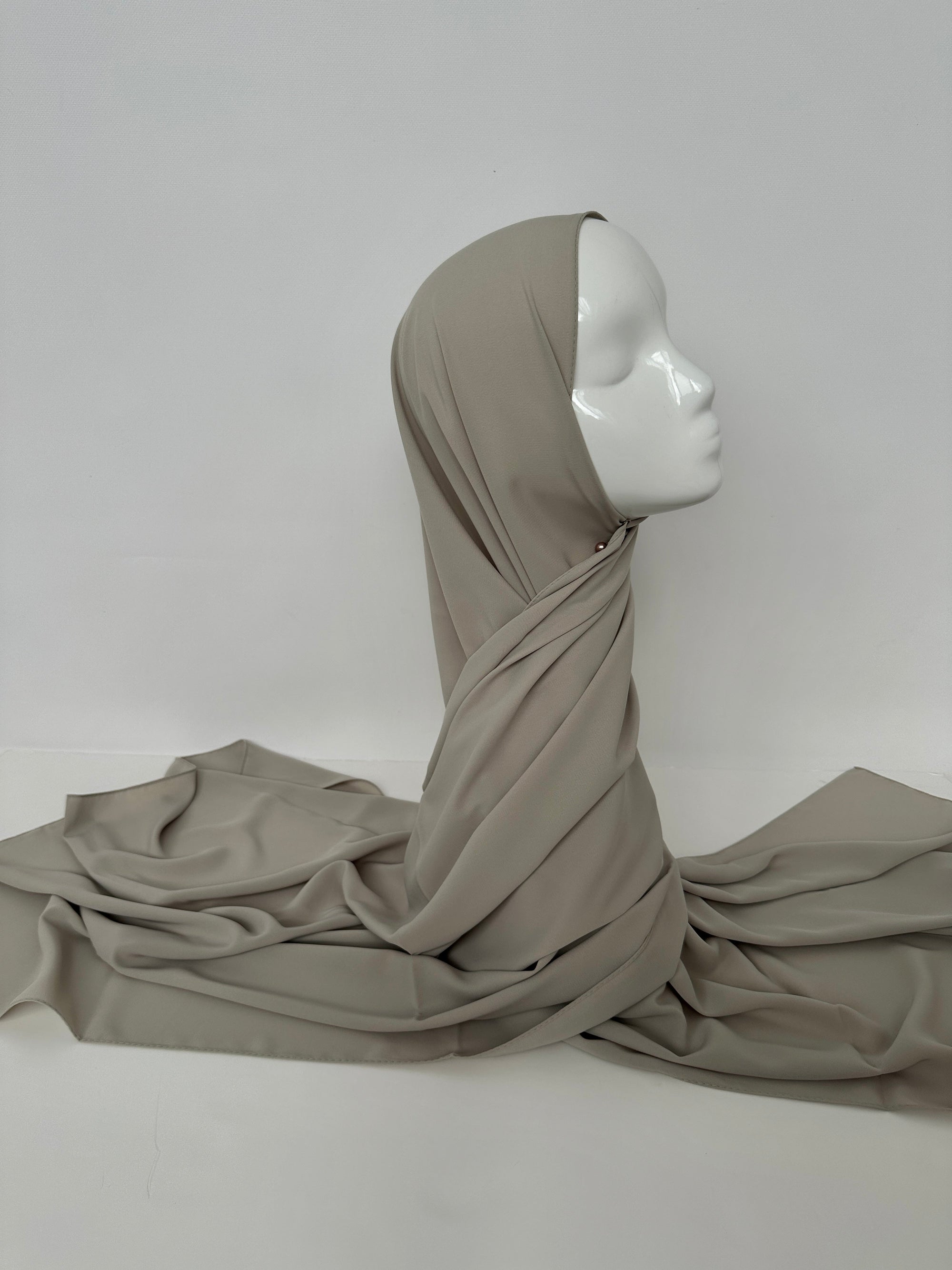 HIJAB SOIE DE MÉDINE VERT DE GRIS