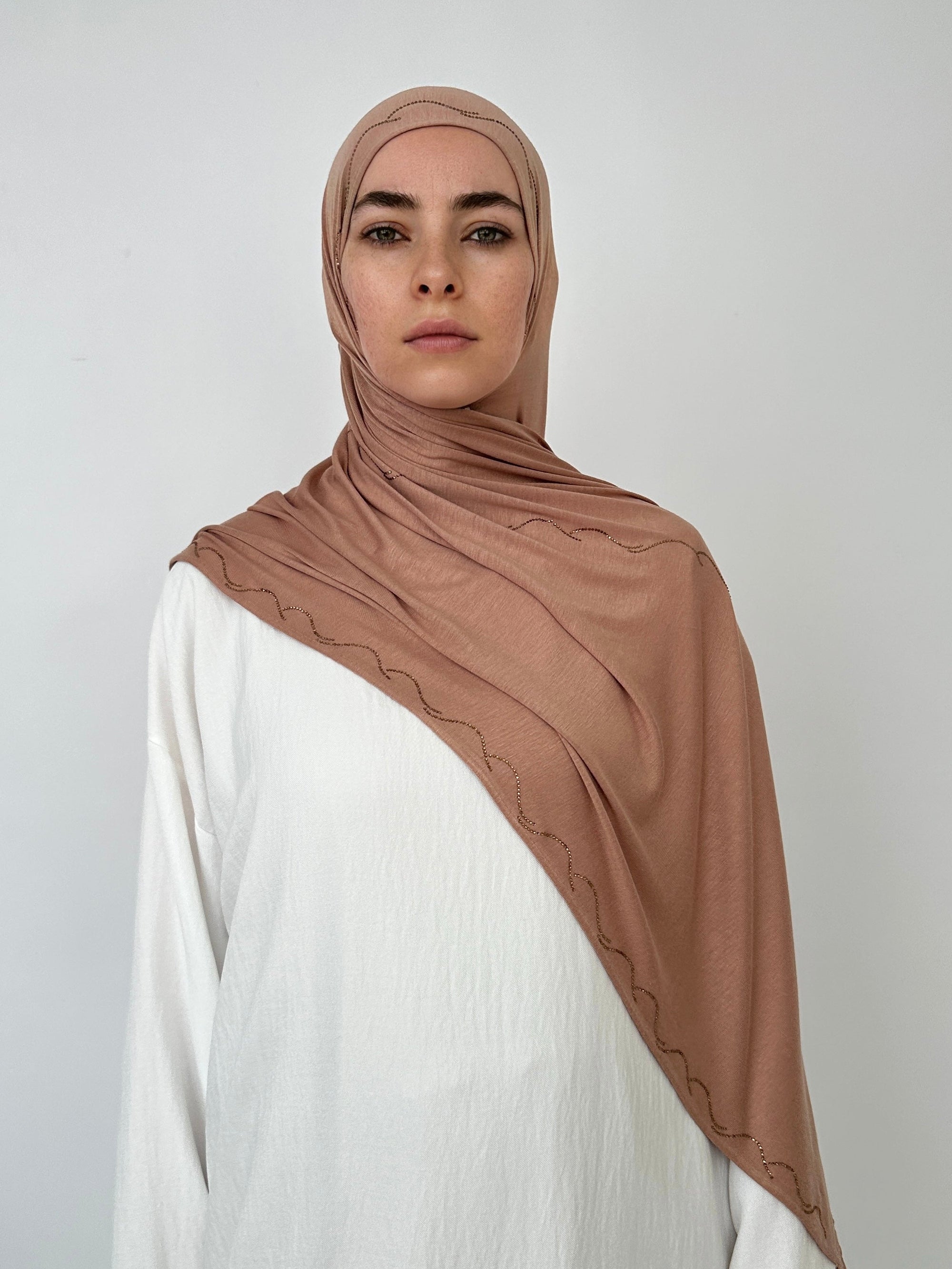 HIJAB JERSEY LUX STRASS CARAMEL