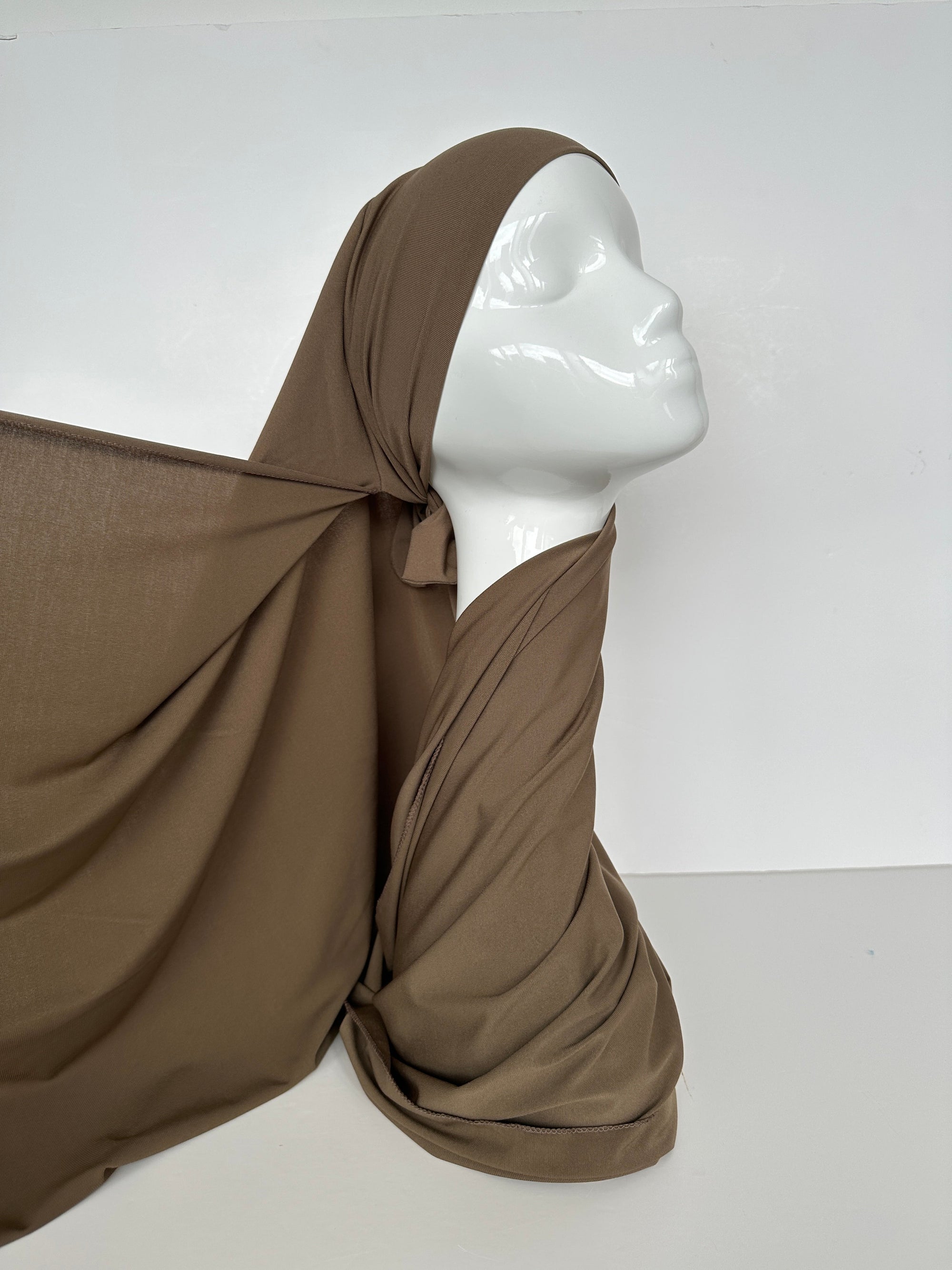HIJAB JERSEY PREMIUM XL À NOUER TAUPE