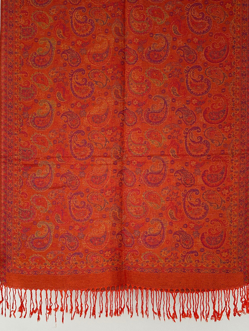 PASHMINA À MOTIFS AVEC FRANGES