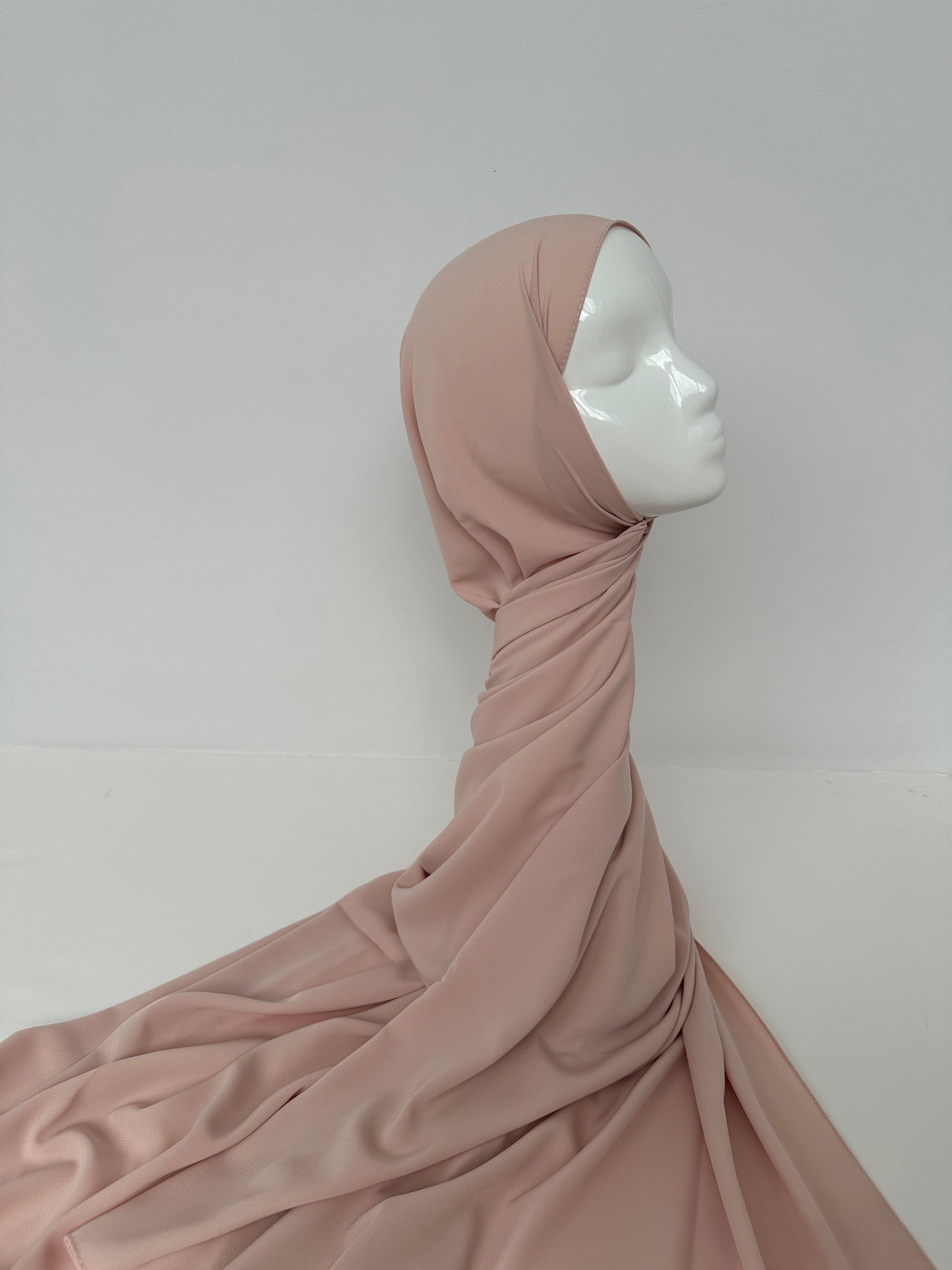 HIJAB SOIE DE MÈDINE BEIGE ROSE