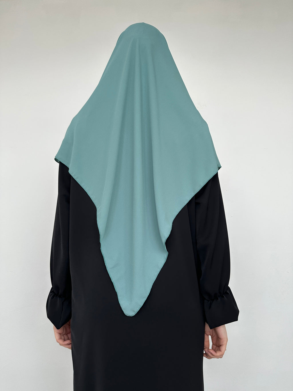 KHIMAR MI-LONG EN MOUSSELINE BANDEAU EN JERSEY