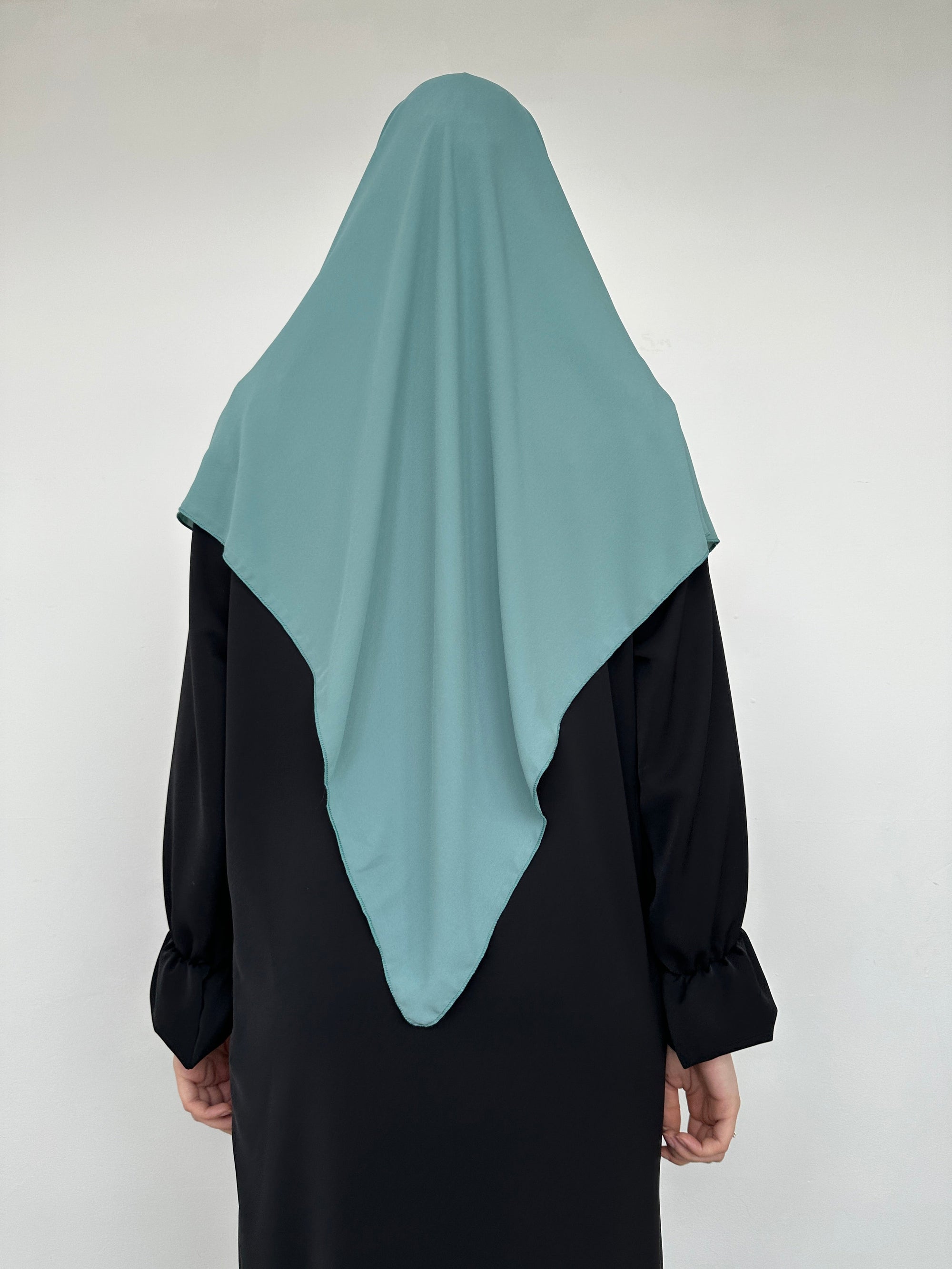 KHIMAR MI-LONG EN MOUSSELINE BANDEAU EN JERSEY