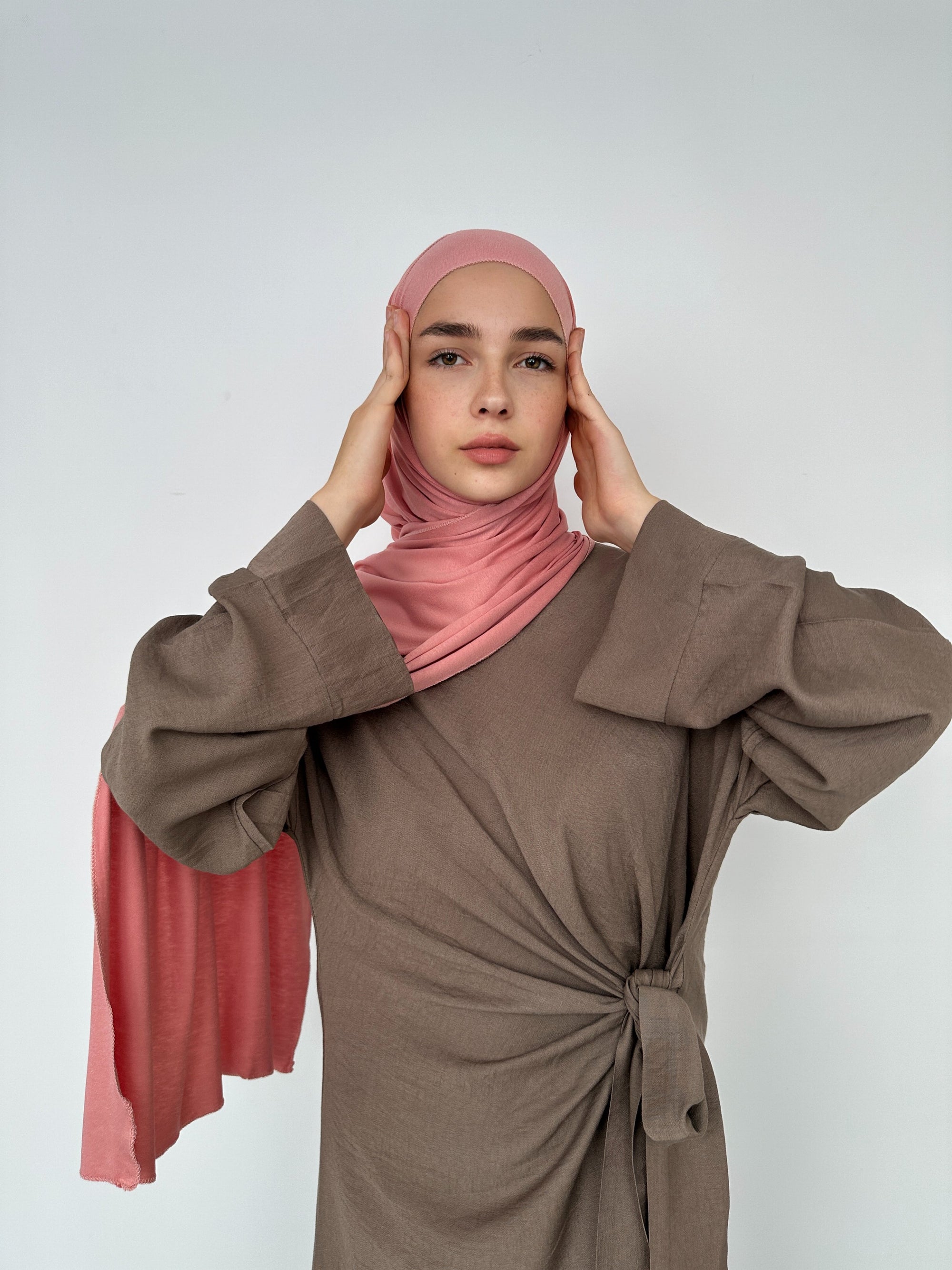 HIJAB JERSEY À ENFILER ROSE PÊCHE